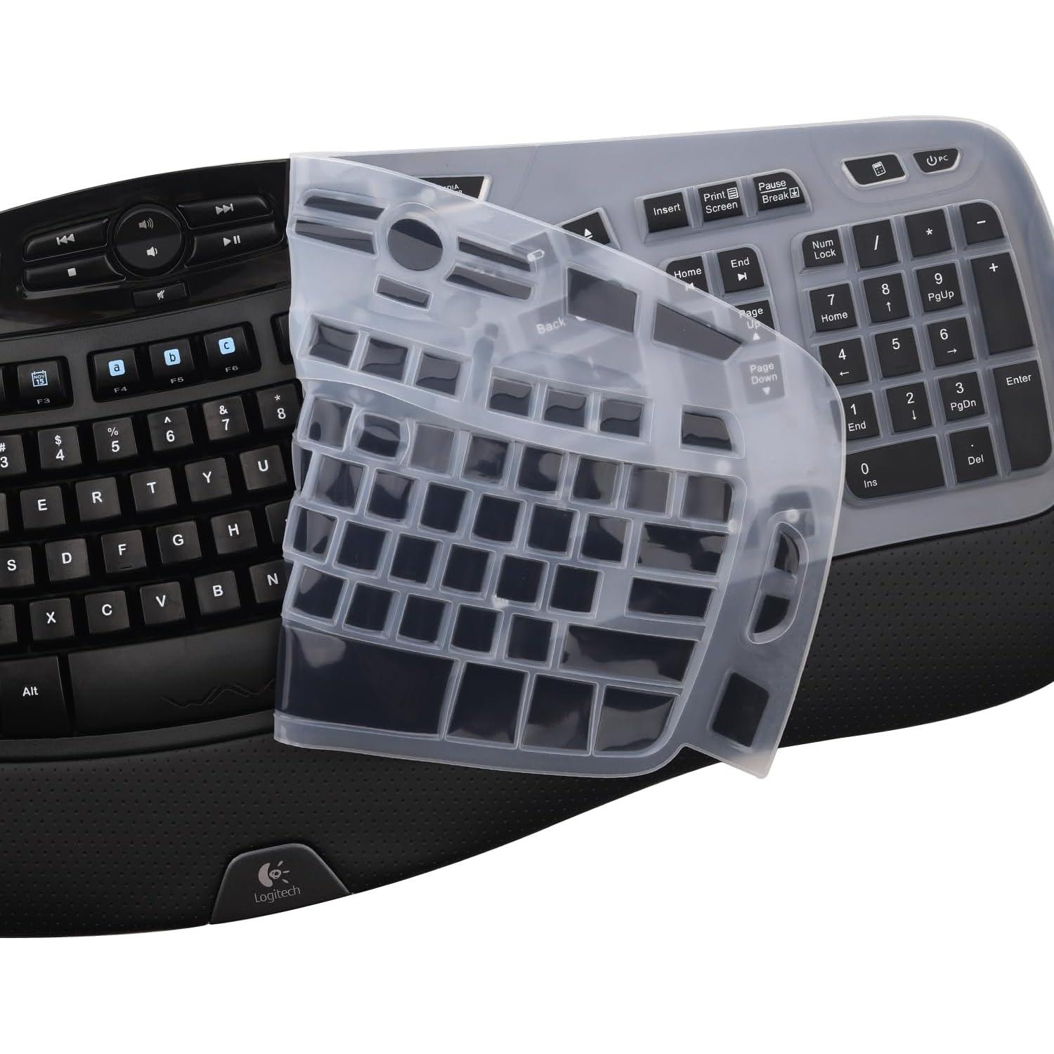 Cubierta de Teclado Logitech K350 MK570 MK550 Silicona Negra