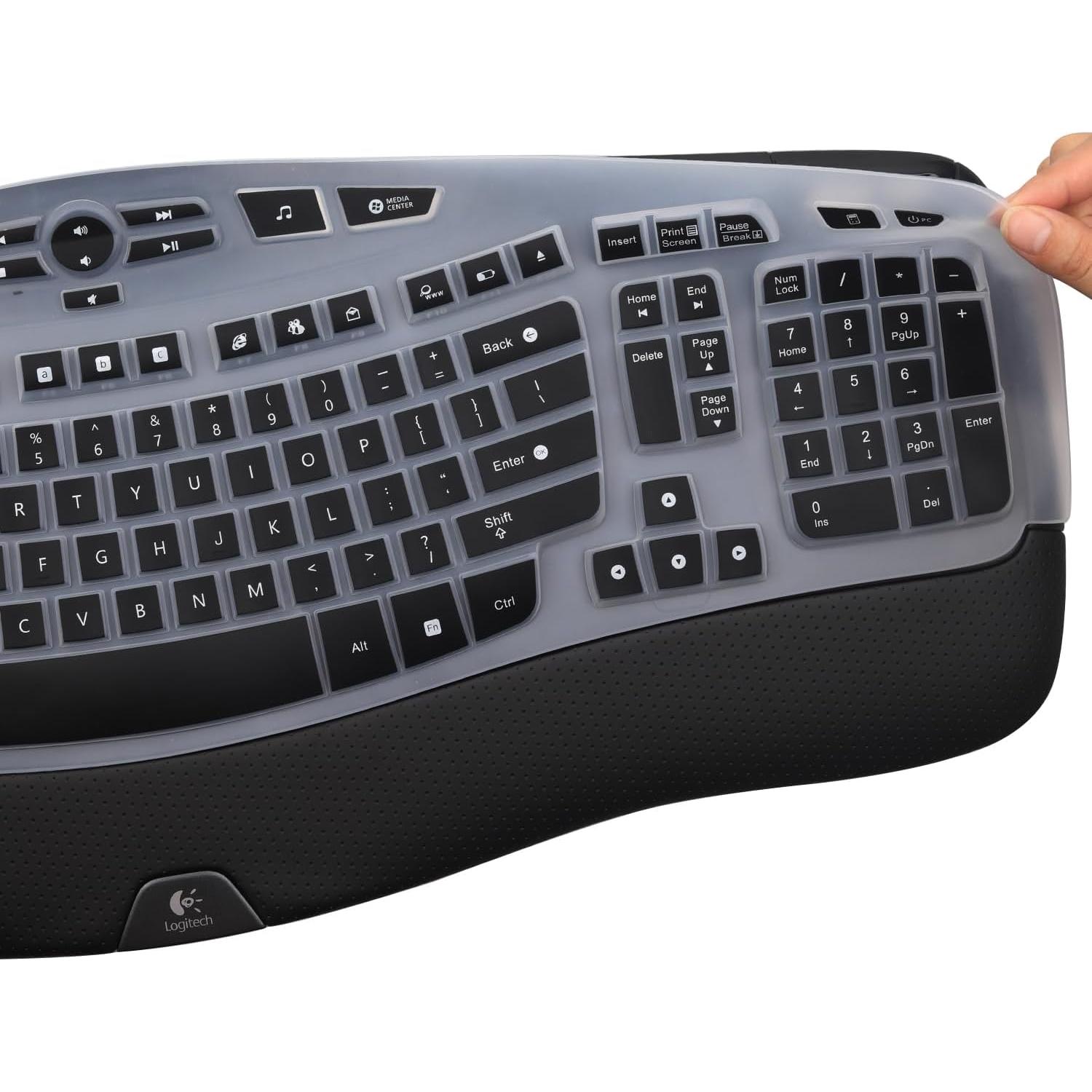 Cubierta de Teclado Logitech K350 MK570 MK550 Silicona Negra