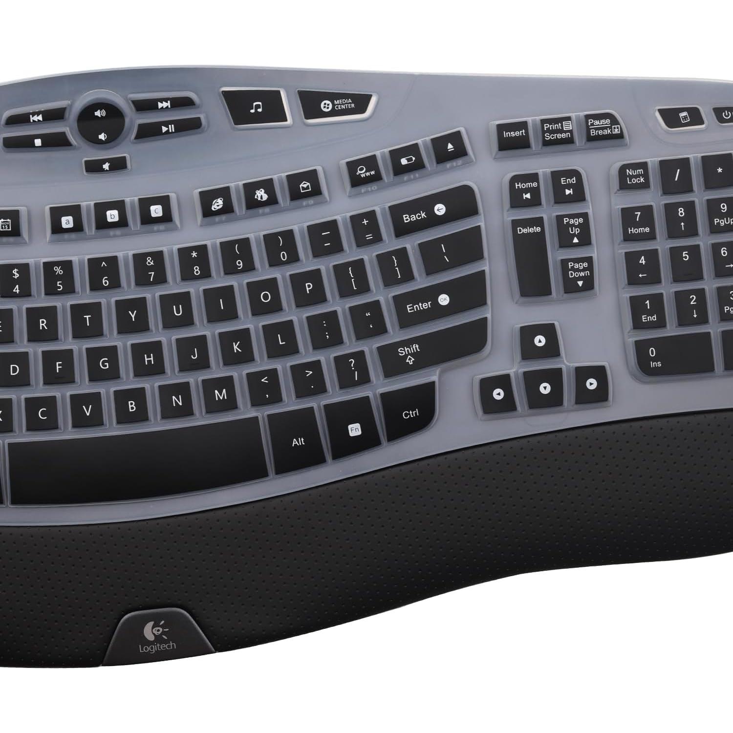 Cubierta de Teclado Logitech K350 MK570 MK550 Silicona Negra