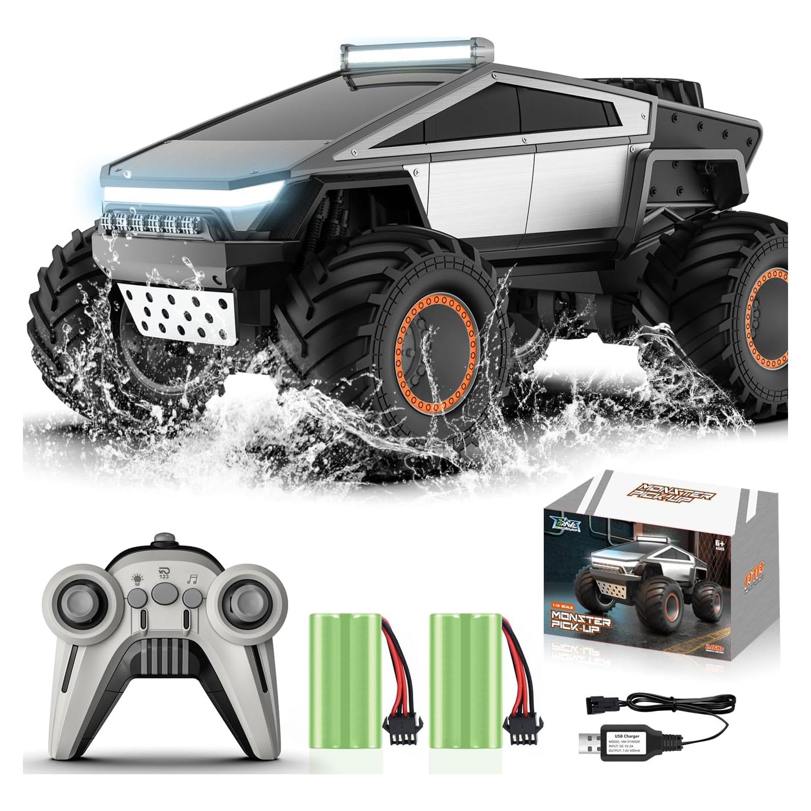 Coche de Juguete Pickup RC QuirkyGlee 1:12 Todo Terreno 4WD