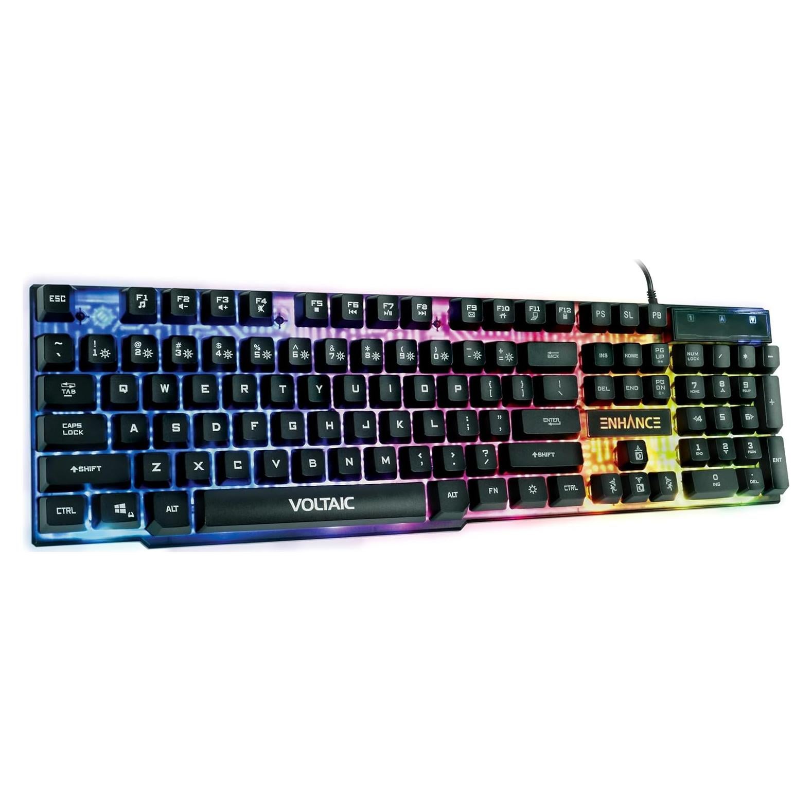Teclado para Juegos ENHANCE Voltaic 2 Retroiluminado LED 104 Teclas