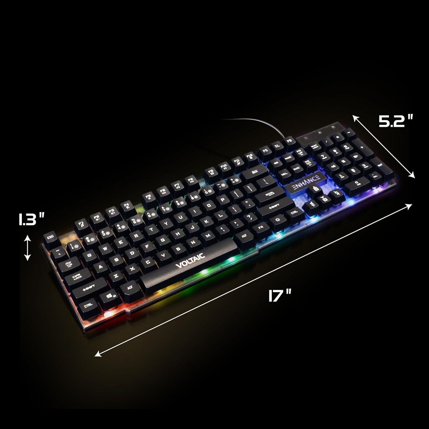 Teclado para Juegos ENHANCE Voltaic 2 Retroiluminado LED 104 Teclas
