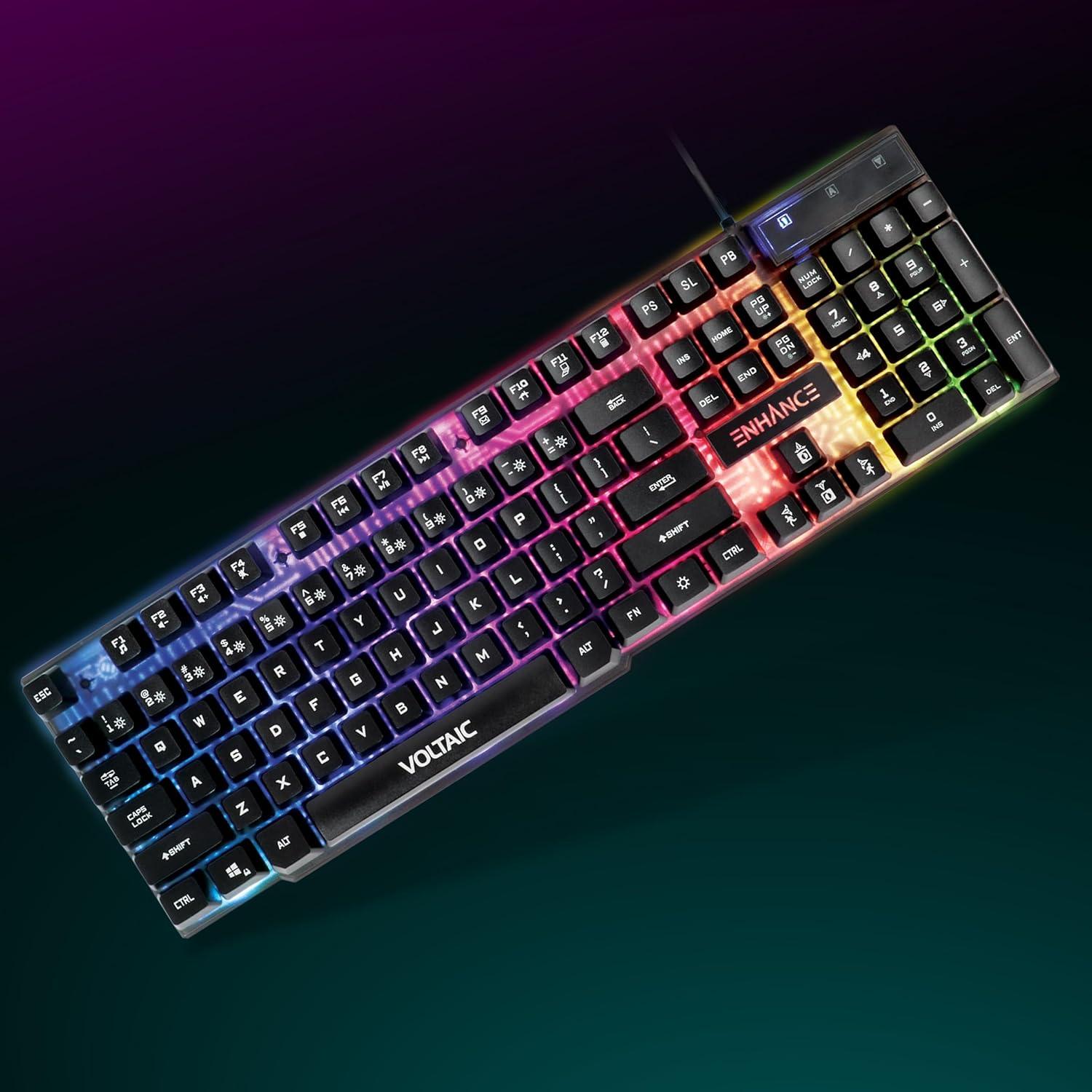 Teclado para Juegos ENHANCE Voltaic 2 Retroiluminado LED 104 Teclas