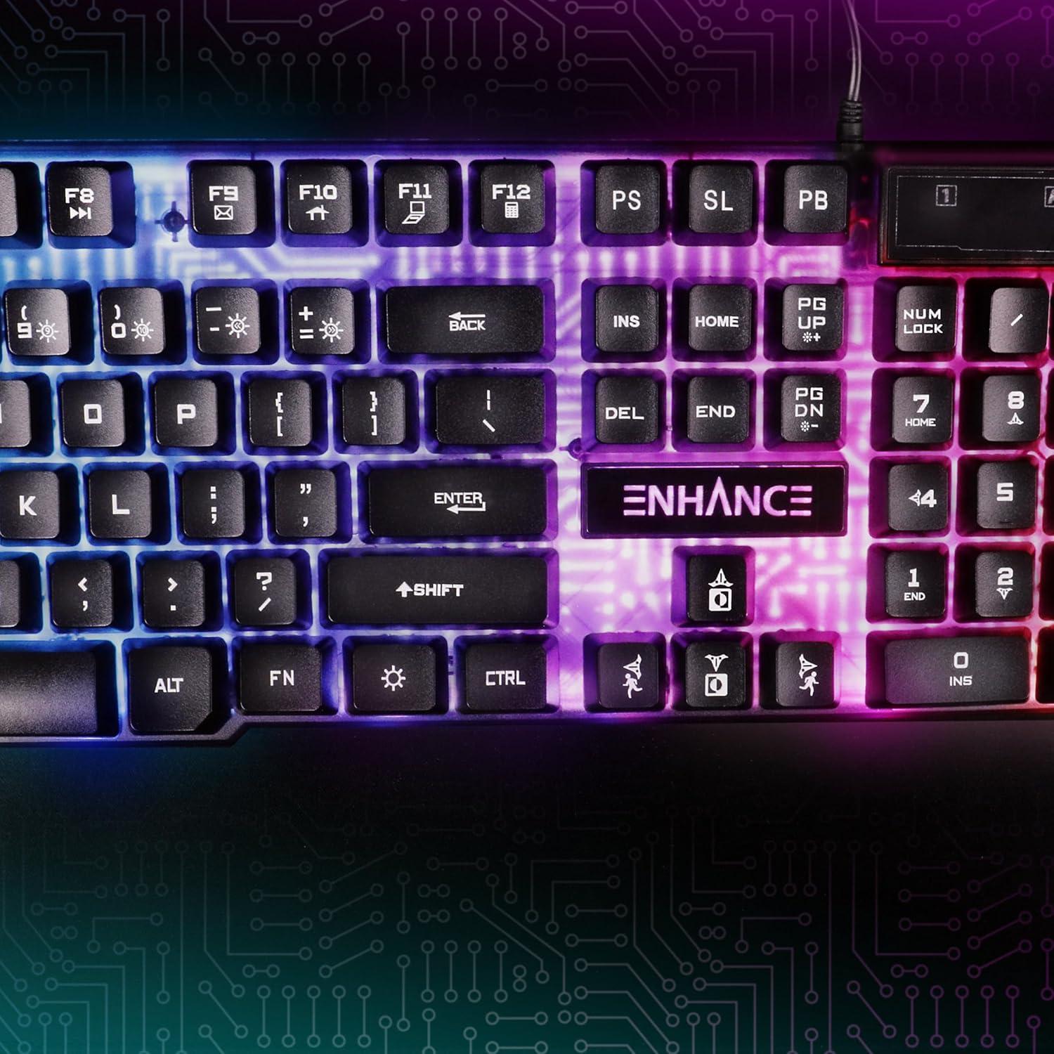 Teclado para Juegos ENHANCE Voltaic 2 Retroiluminado LED 104 Teclas