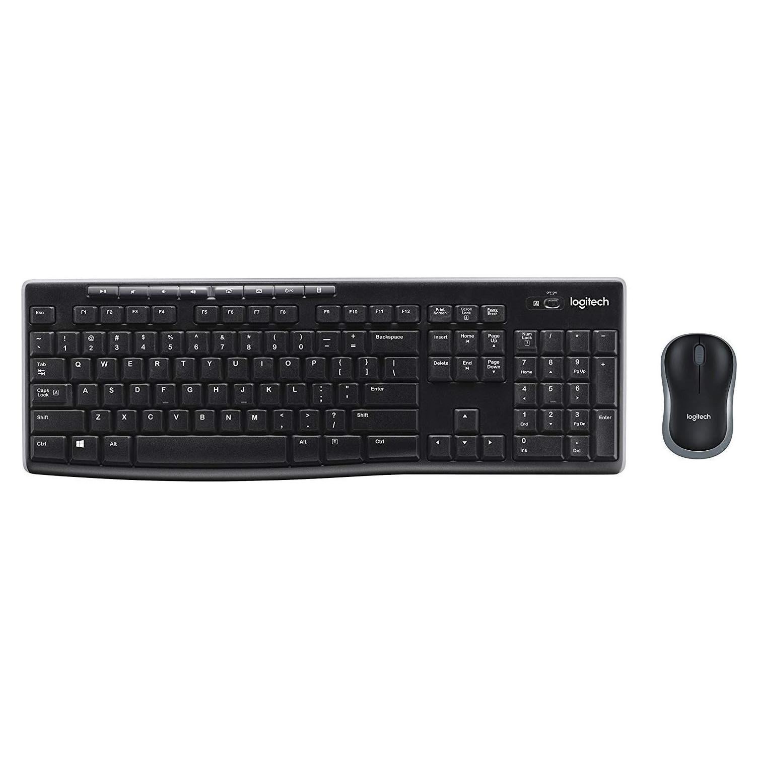 Combo Teclado Inalámbrico Logitech K270 y Ratón M185 - Negro