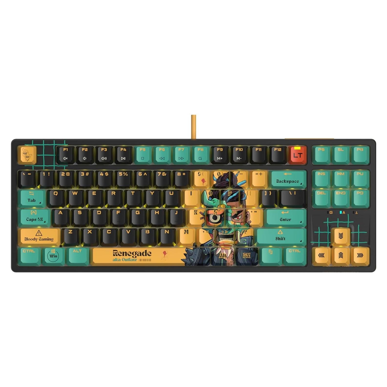 Teclado Gaming Bloody AT87-Renegade Óptico TKL PBT RGB