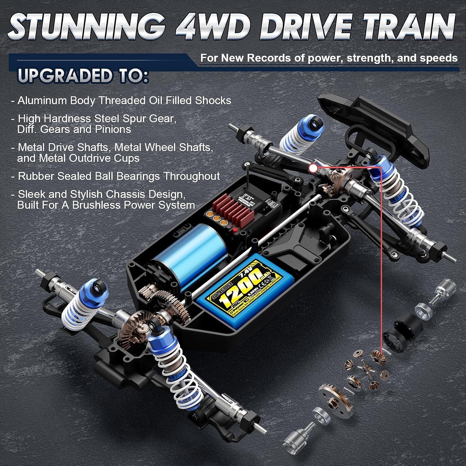 Coche RC 4X4 Haiboxing 16890A Sin Escobillas 48 km/h Todo Terreno