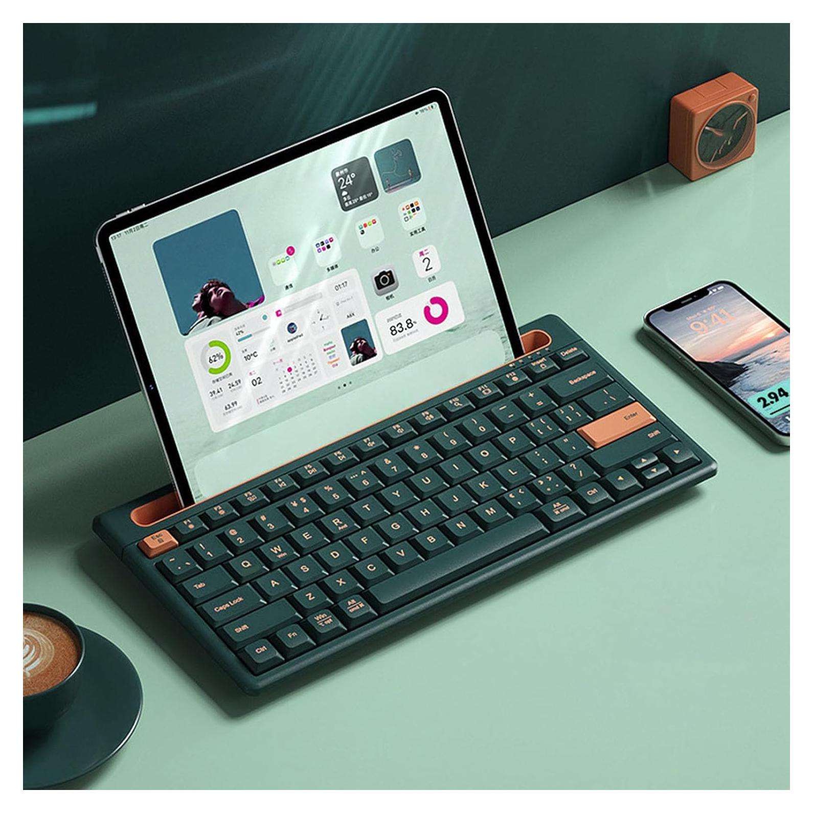 Teclado Bluetooth Inalámbrico Dpofirs 79 Teclas Verde Oscuro