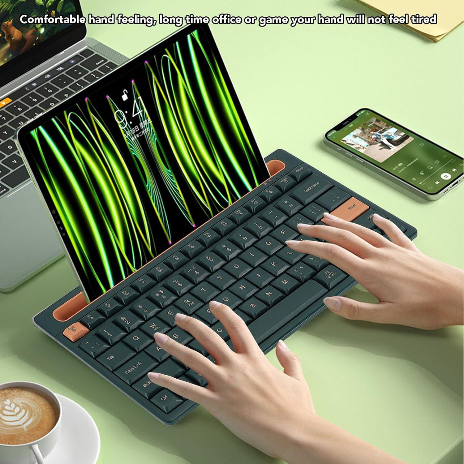 Teclado Bluetooth Inalámbrico Dpofirs 79 Teclas Verde Oscuro