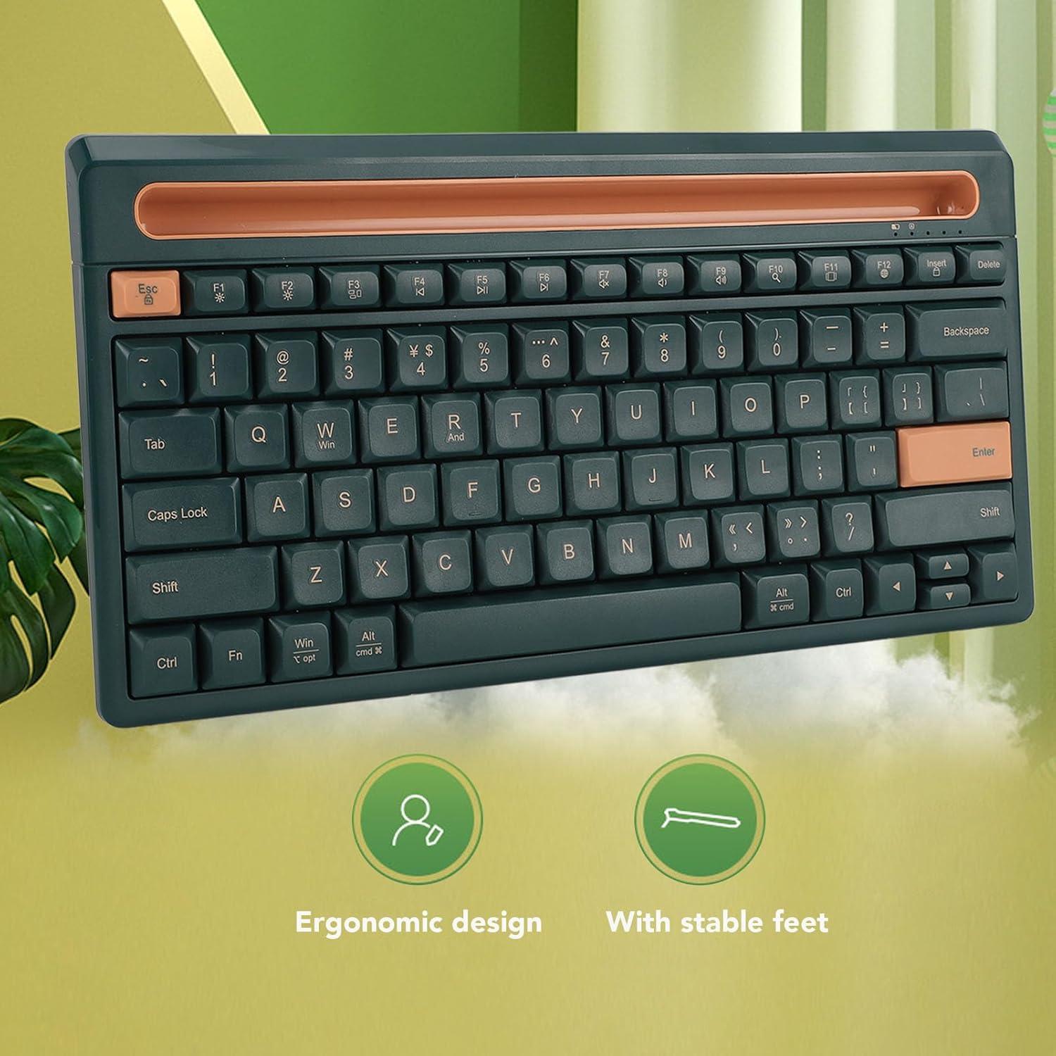 Teclado Bluetooth Inalámbrico Dpofirs 79 Teclas Verde Oscuro