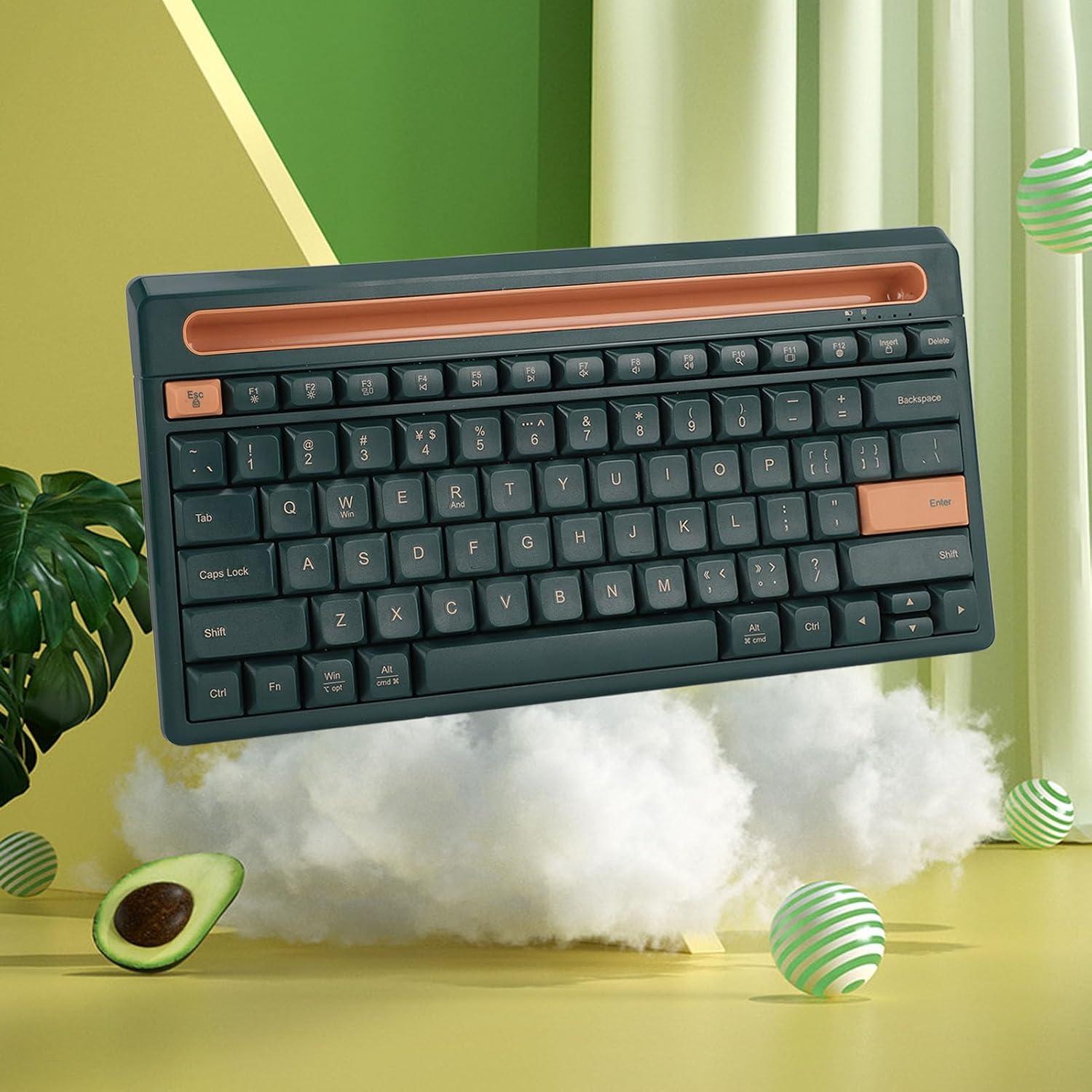 Teclado Bluetooth Inalámbrico Dpofirs 79 Teclas Verde Oscuro