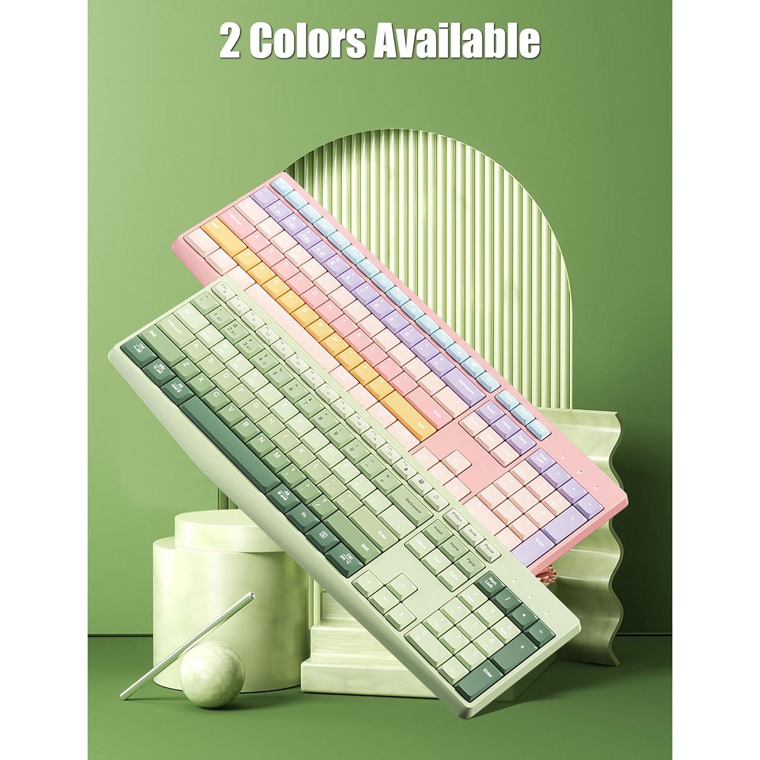 Teclado Inalámbrico TISHLED K161D 106 Teclas Verde Matcha