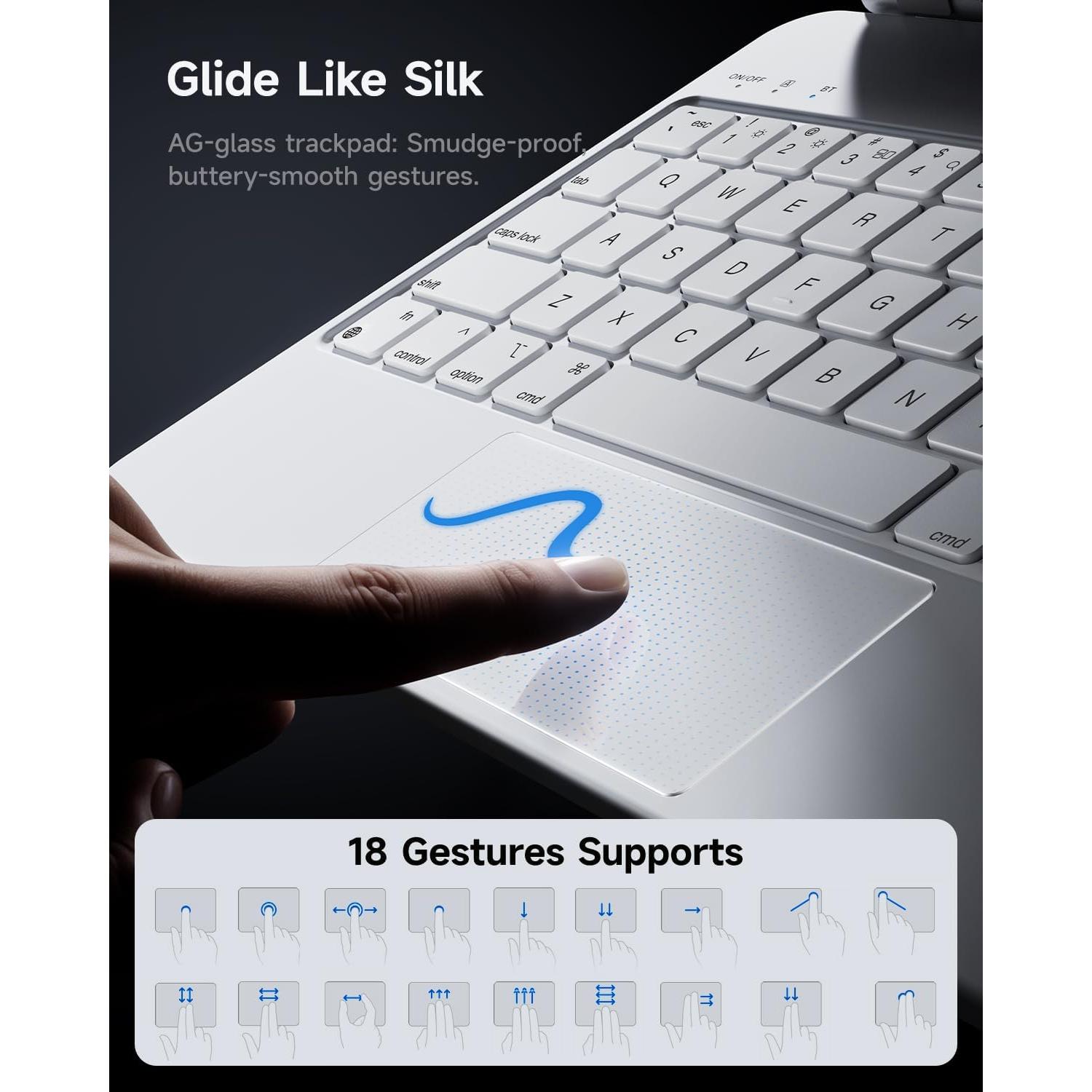 Funda de Teclado HOU para iPad A16 11" 2025, Retroiluminada