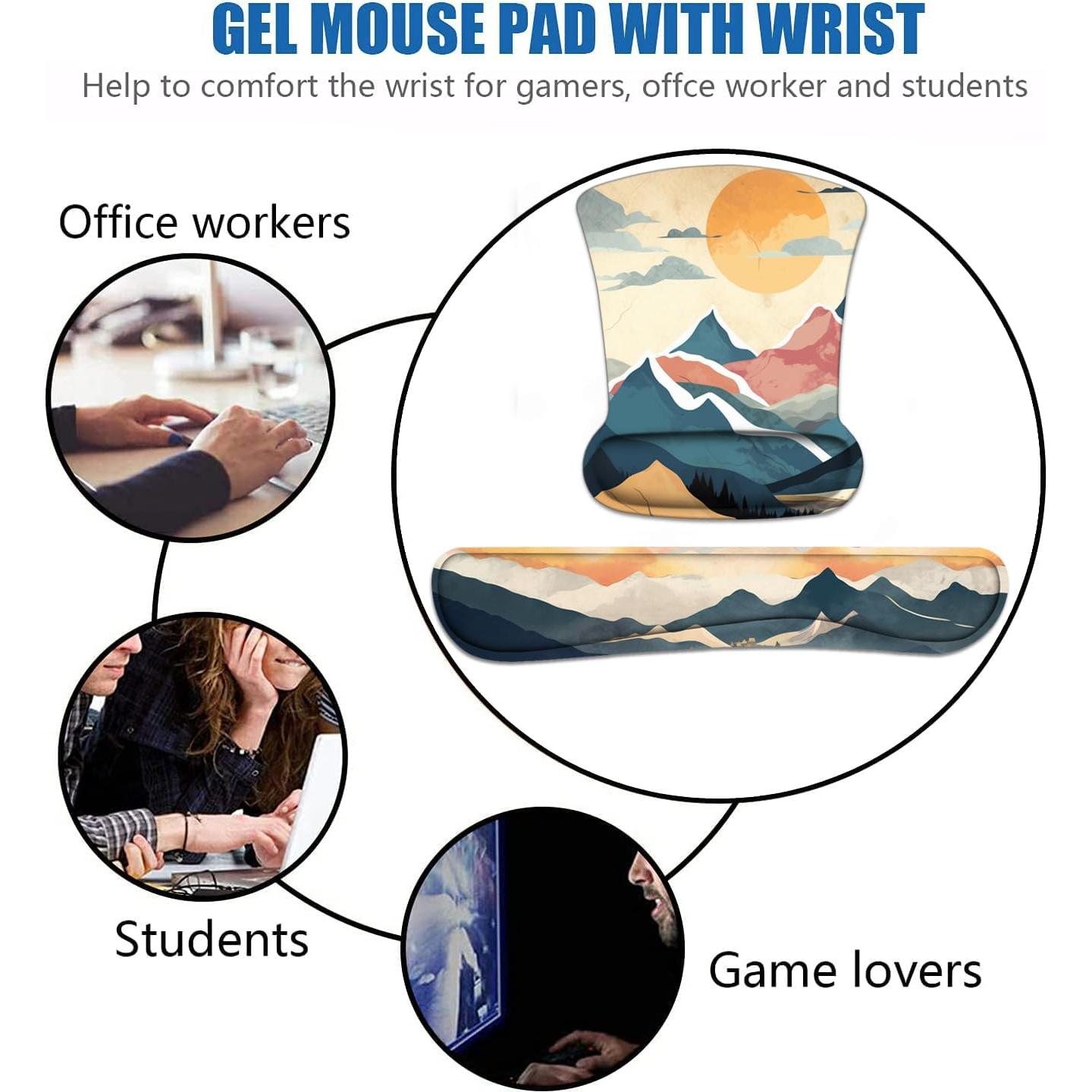 Juego de Reposamuñecas Ergonomico WEUIUJKILO - Amanecer en la Montaña