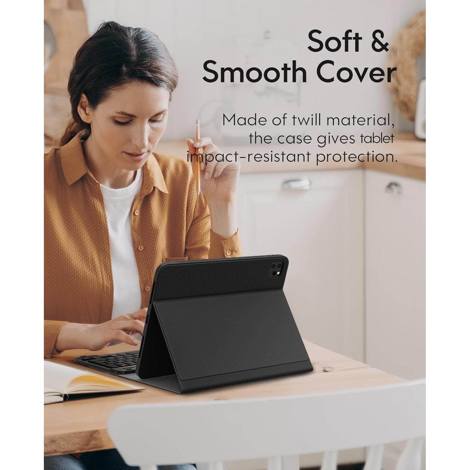 Funda Teclado CHESONA para iPad Pro 11 y Air 5/4, Negro