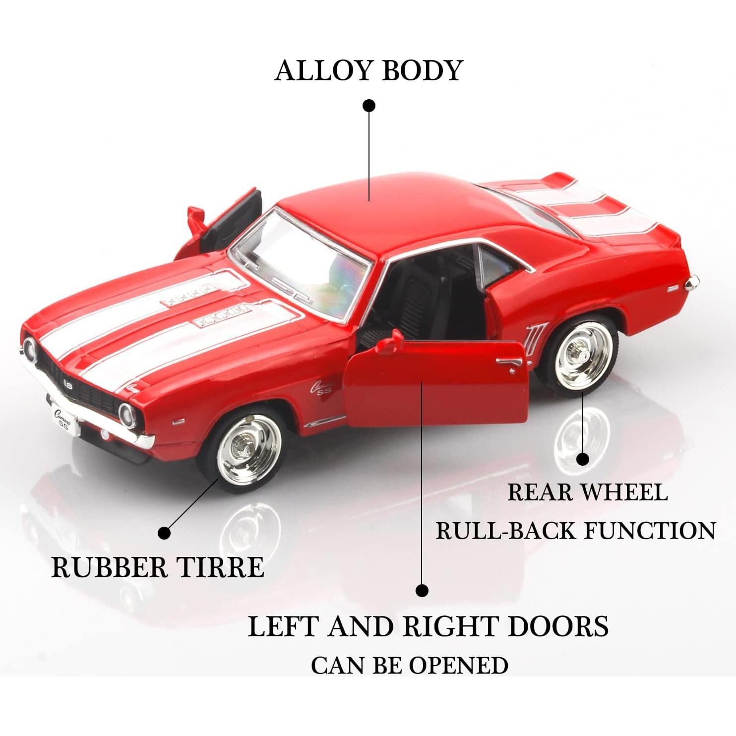 Coche de Juguete Camaro SS 1969 a Escala 1/36 Rojo