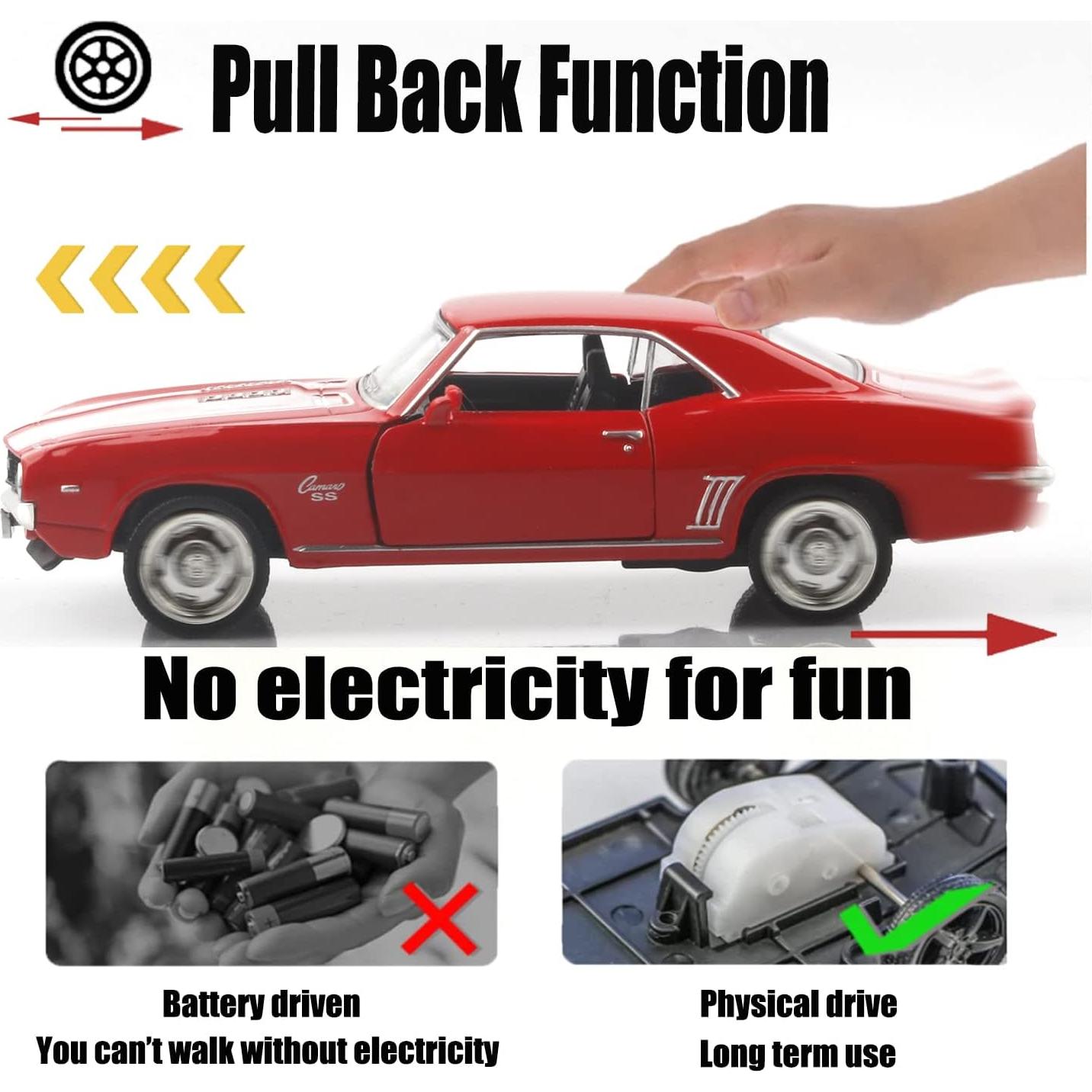 Coche de Juguete Camaro SS 1969 a Escala 1/36 Rojo