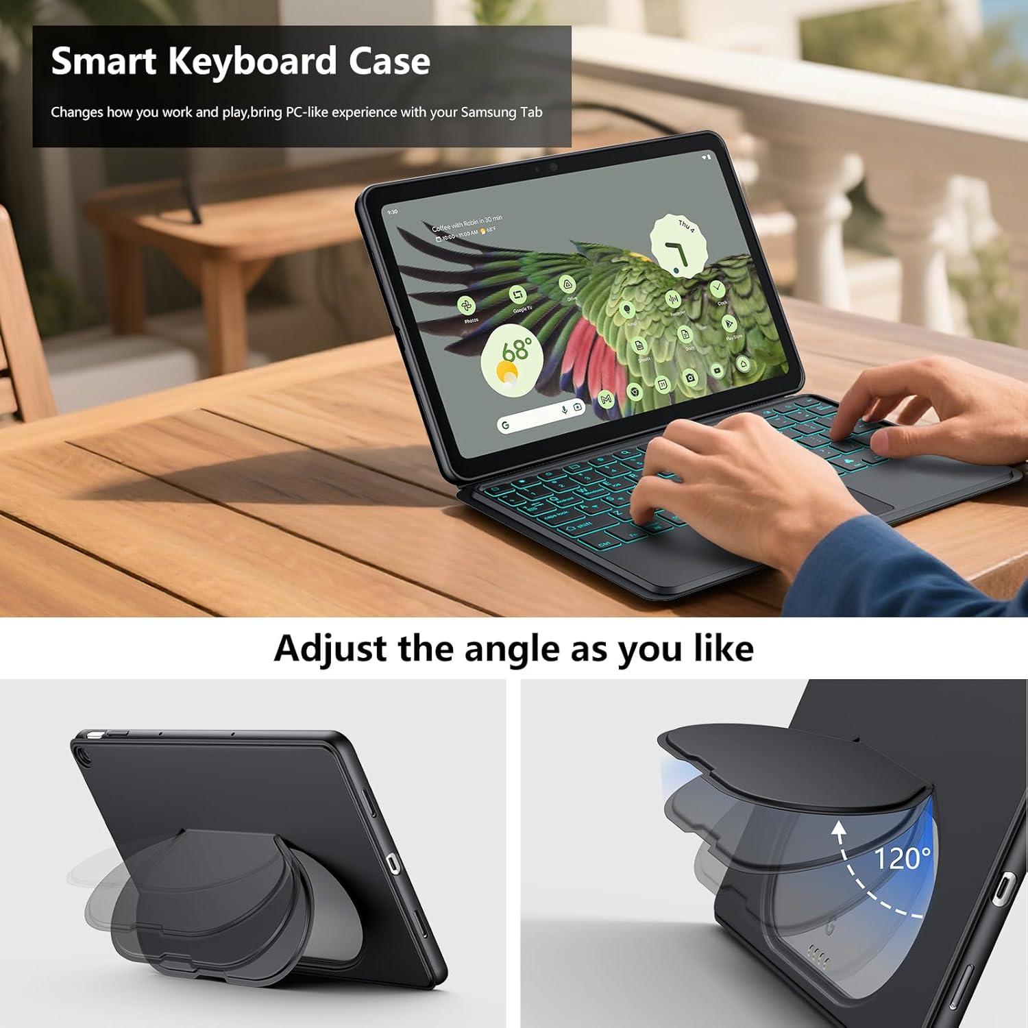 Funda con Teclado Inalámbrico JUQITECH para Google Pixel Tablet 2023