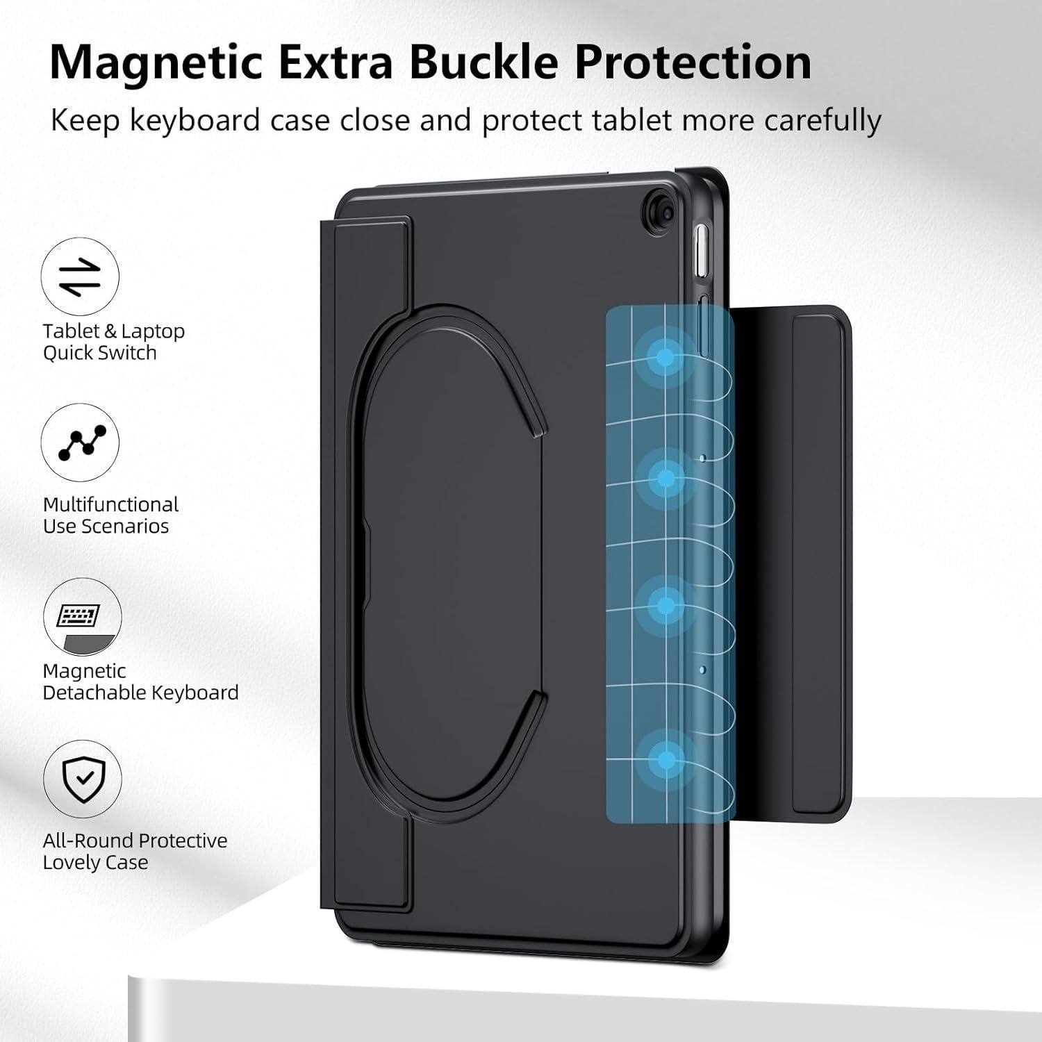 Funda con Teclado Inalámbrico JUQITECH para Google Pixel Tablet 2023