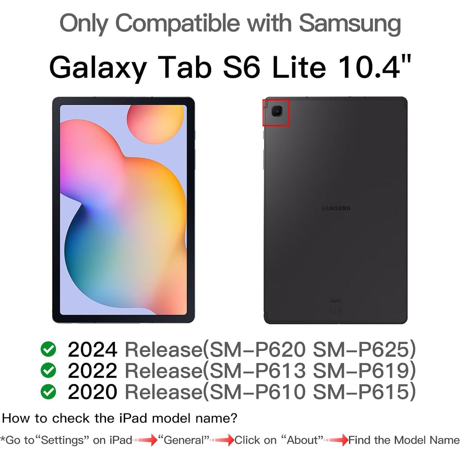 Funda Teclado Retroiluminado JUQITECH para Galaxy Tab S6 Lite 10.4 Rosa