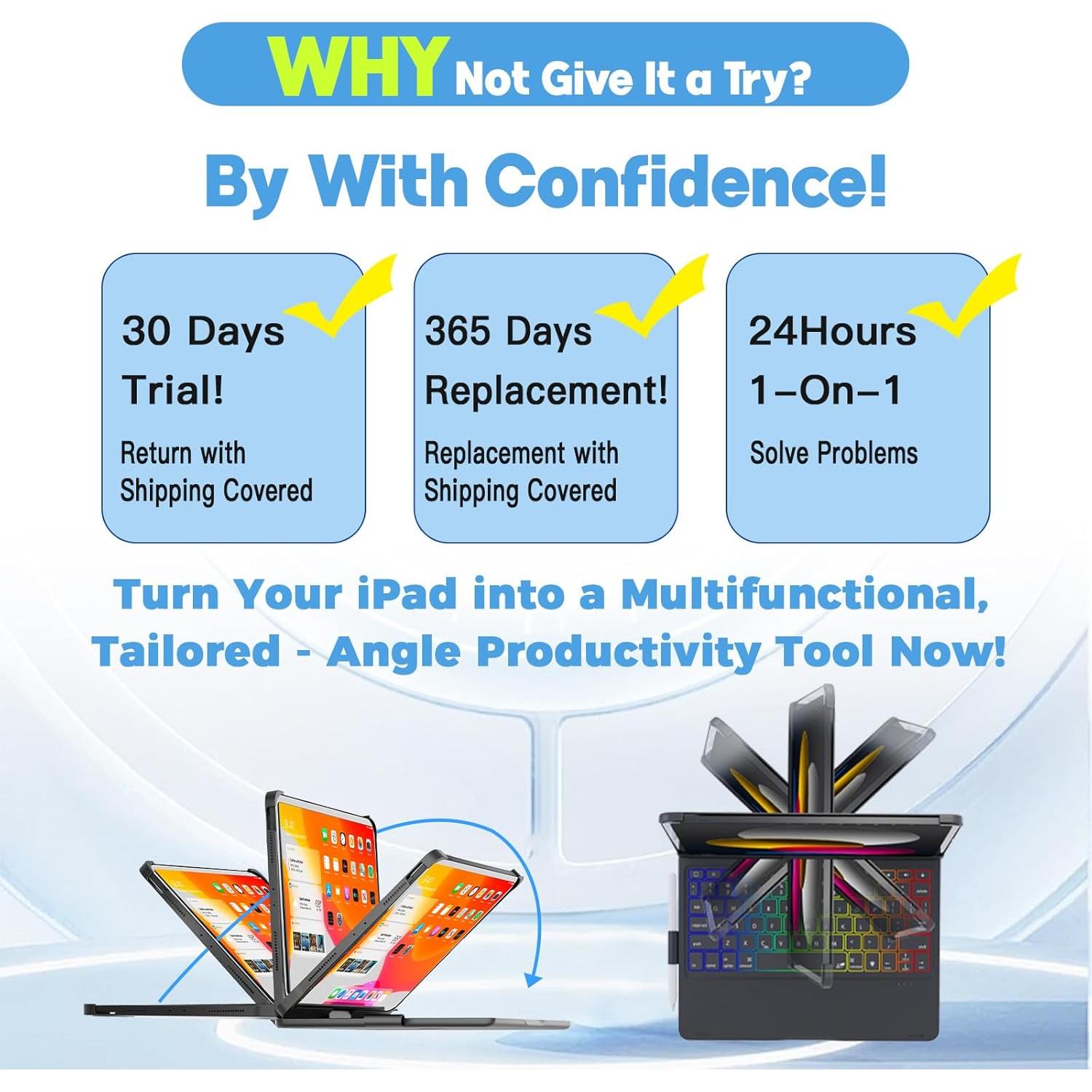 Funda Teclado BABG para iPad Pro 12.9" y Air 13" - Retroiluminada