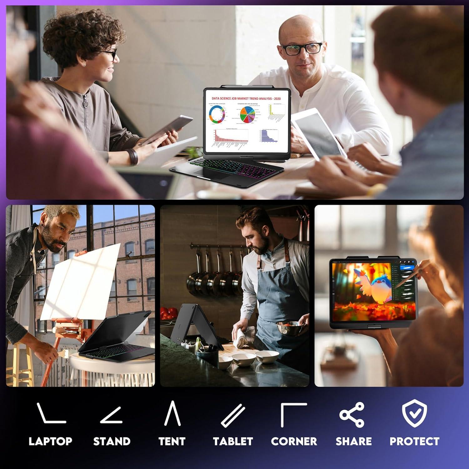 Funda Teclado BABG para iPad Pro 12.9" y Air 13" - Retroiluminada