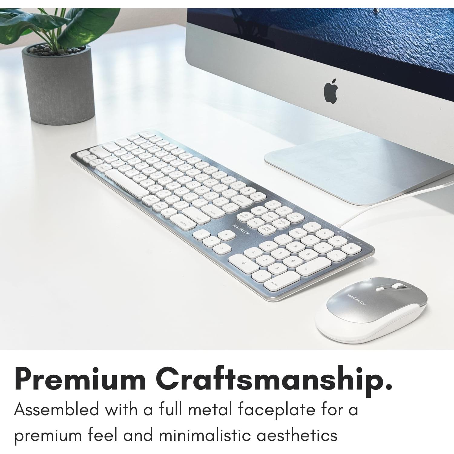 Teclado con cable Macally WKEYHUBMB para Mac - 2 puertos USB