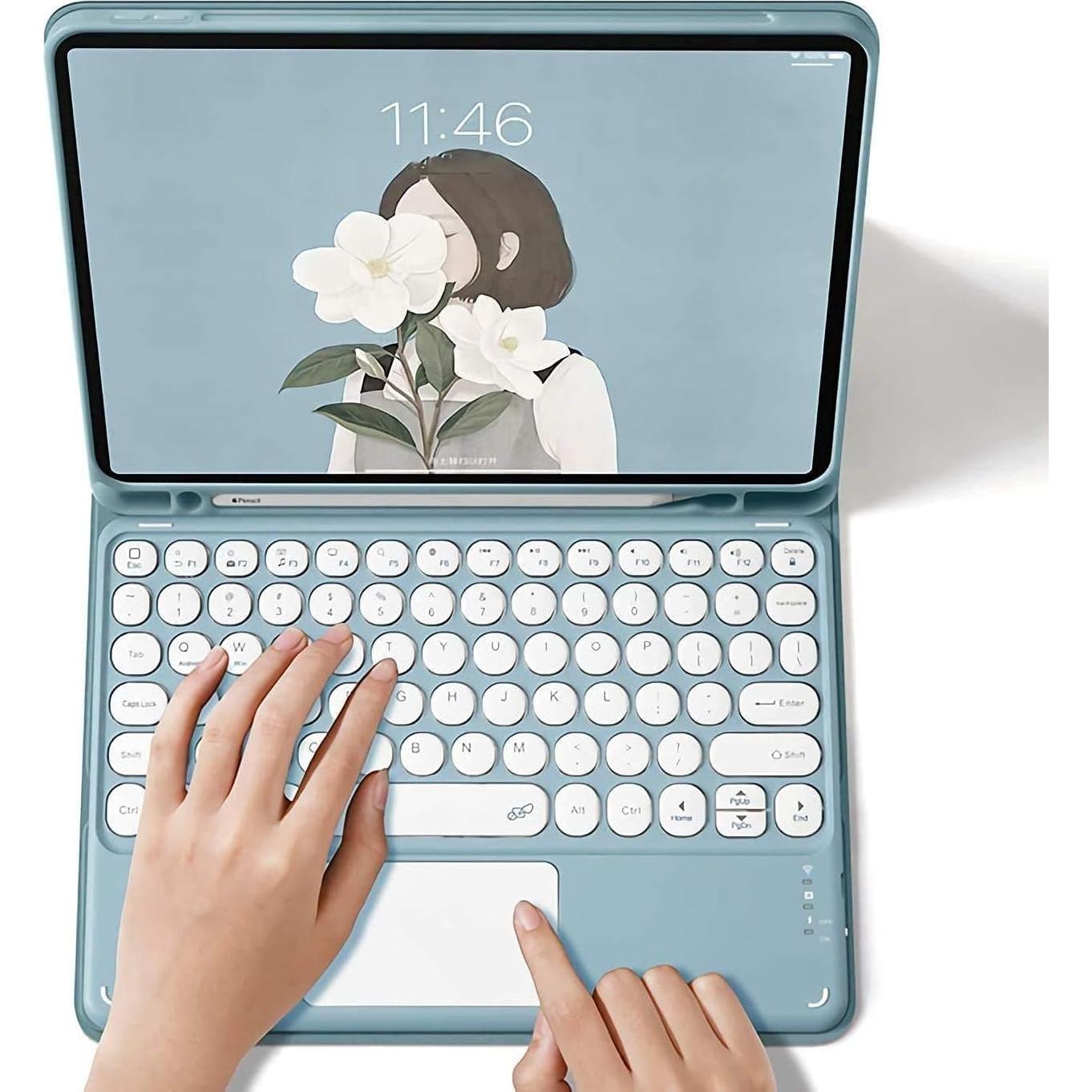 Funda de Teclado Inalámbrico YAOHAOXIN para Galaxy Tab A9 Plus 11" 2023