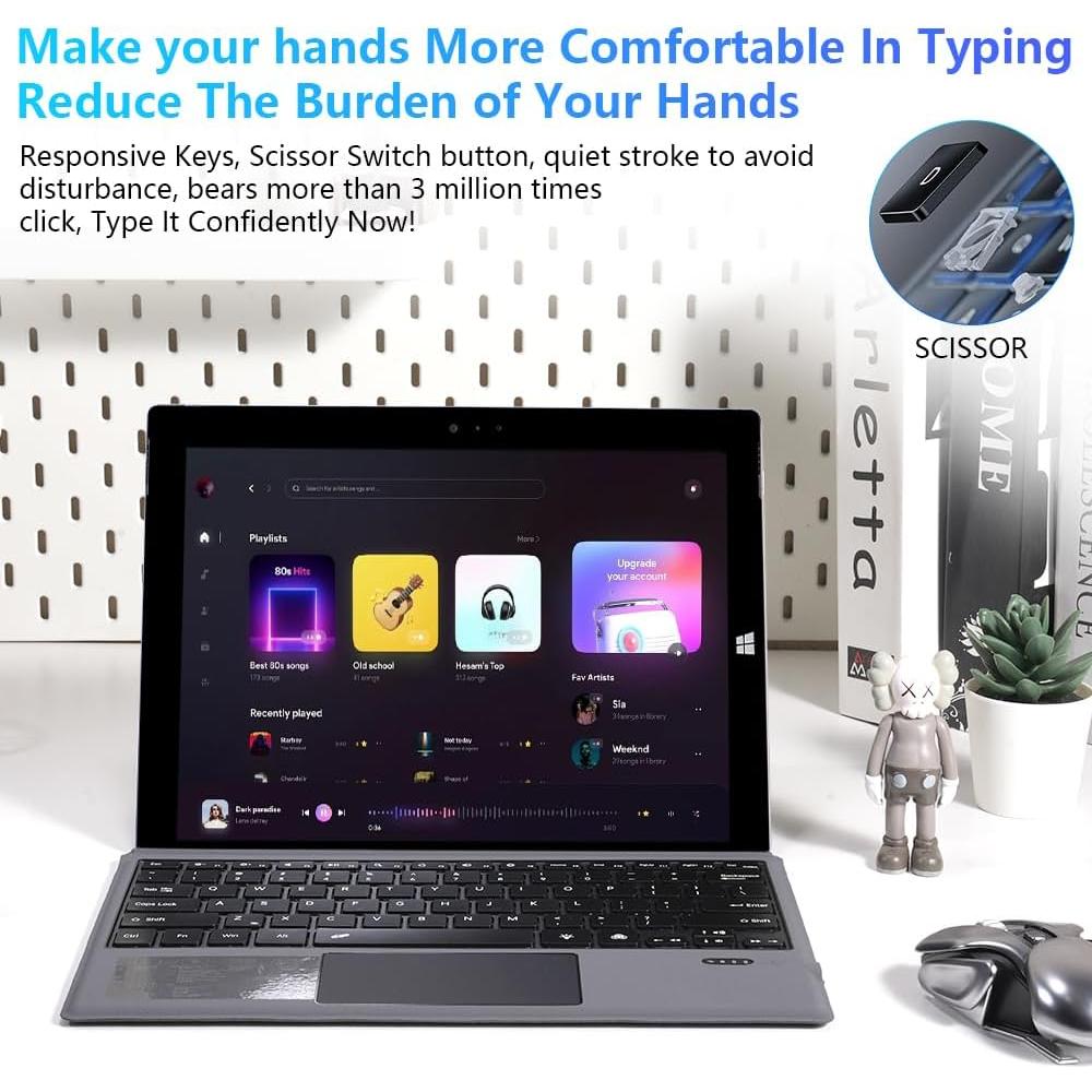 Teclado Magnético Desmontable Zonfomst para Surface Pro 3-7