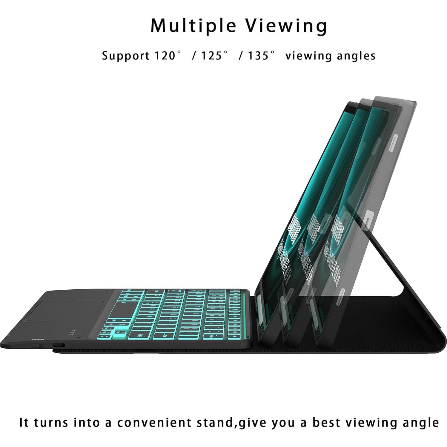 Funda de Teclado Retroiluminado DOMEUN para Samsung Tab S10 Lite/S9 FE