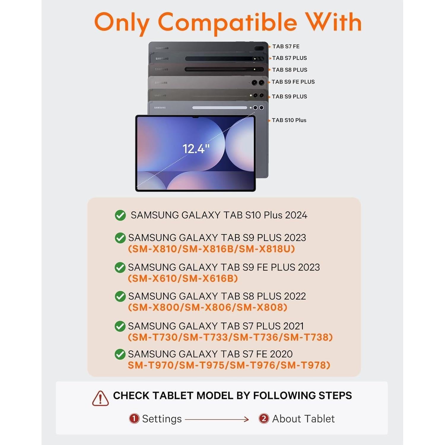 Funda con Teclado Bluetooth para Galaxy Tab S9 FE+ 12.4" - Negro