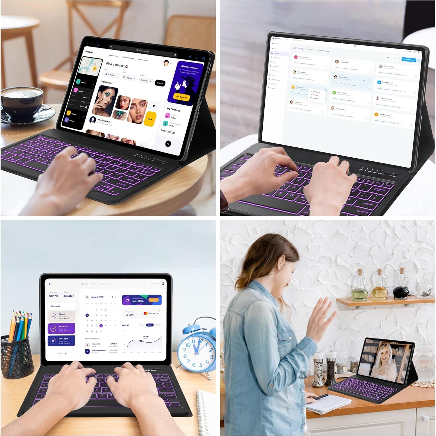 Funda con Teclado Bluetooth para Galaxy Tab S9 FE+ 12.4" - Negro