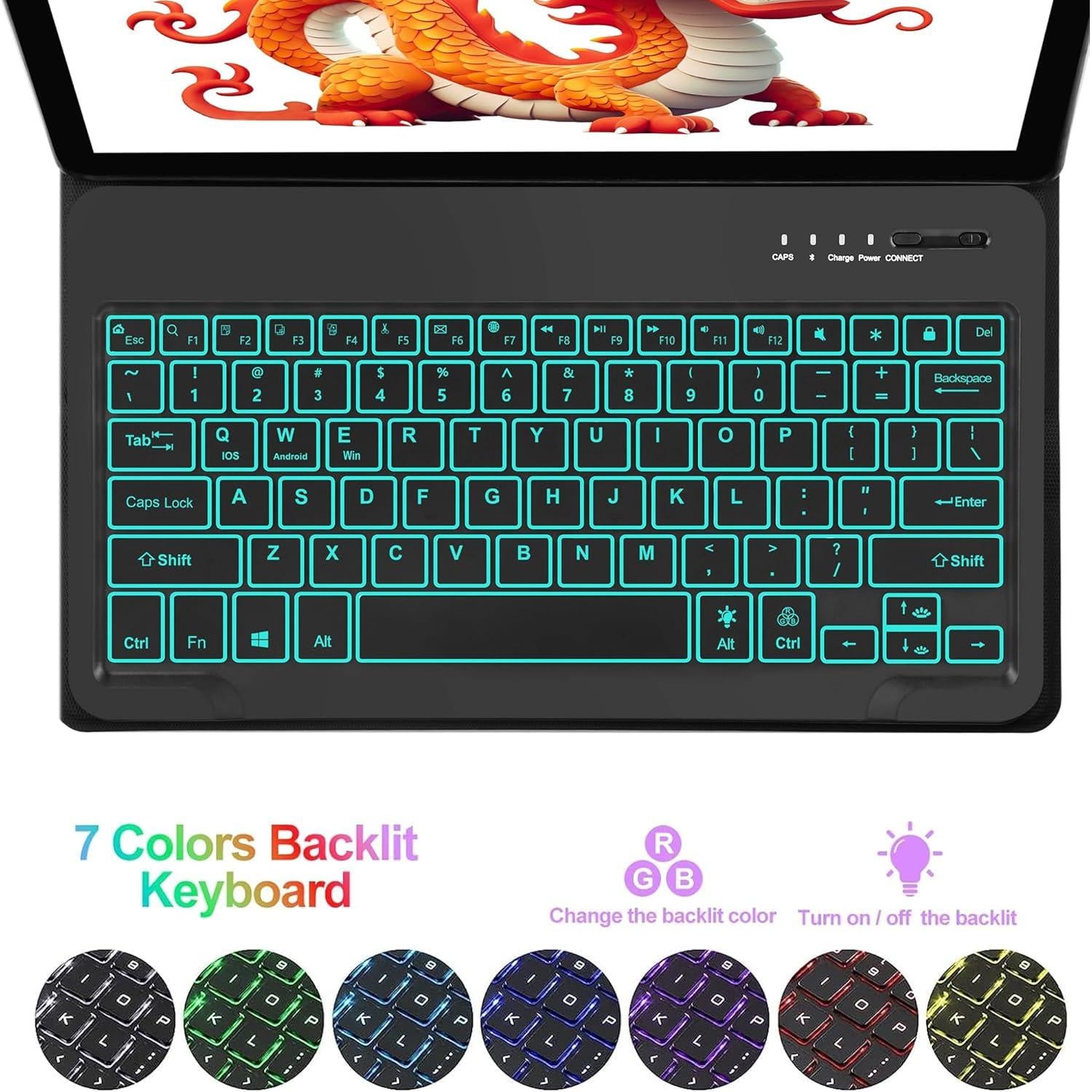 Funda con Teclado Bluetooth para Galaxy Tab S9 FE+ 12.4" - Negro