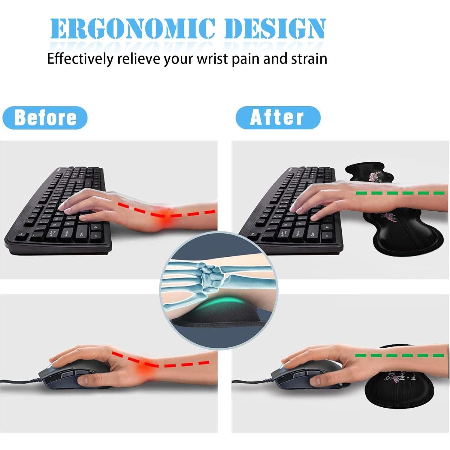 Juego de Reposamuñecas Ergonómico DSRGRGFDJ 4 en 1