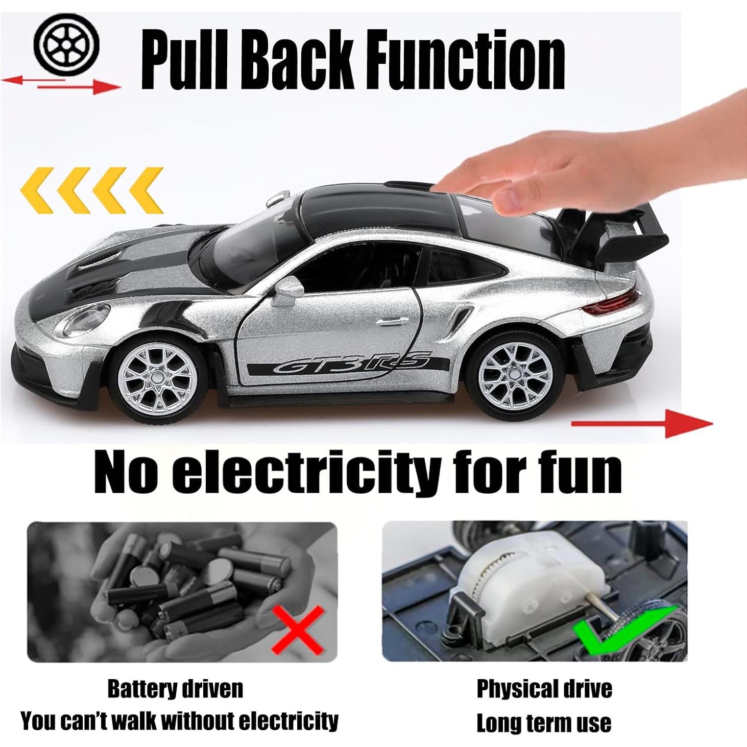 Coche de metal a escala 1/36 Porsche 911 GT3 TOKAXI - Retroceso