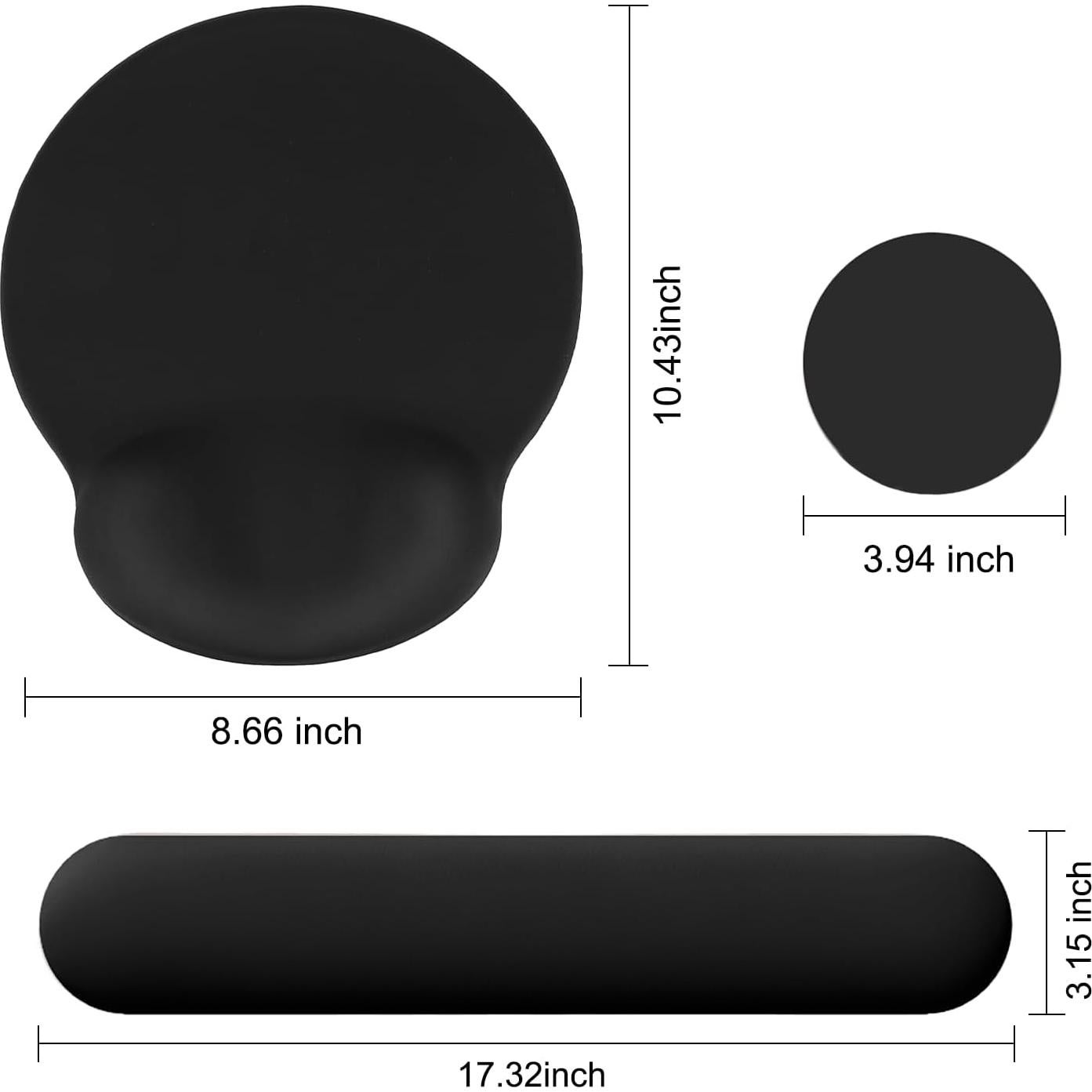 Alfombrilla de Ratón Ergonómica Lvtree con Reposamuñecas Negro