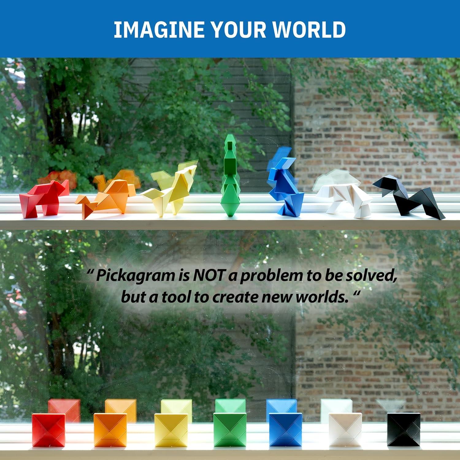 Pickagram Tangram Magnético 3D Naranja para Niños y Adultos