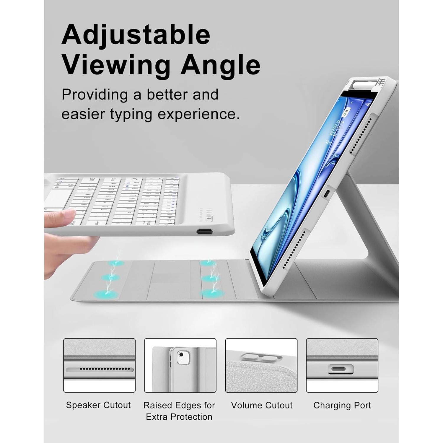 Funda de Teclado FOGARI para iPad Air 13" M2/M3 2024/2025 Gris