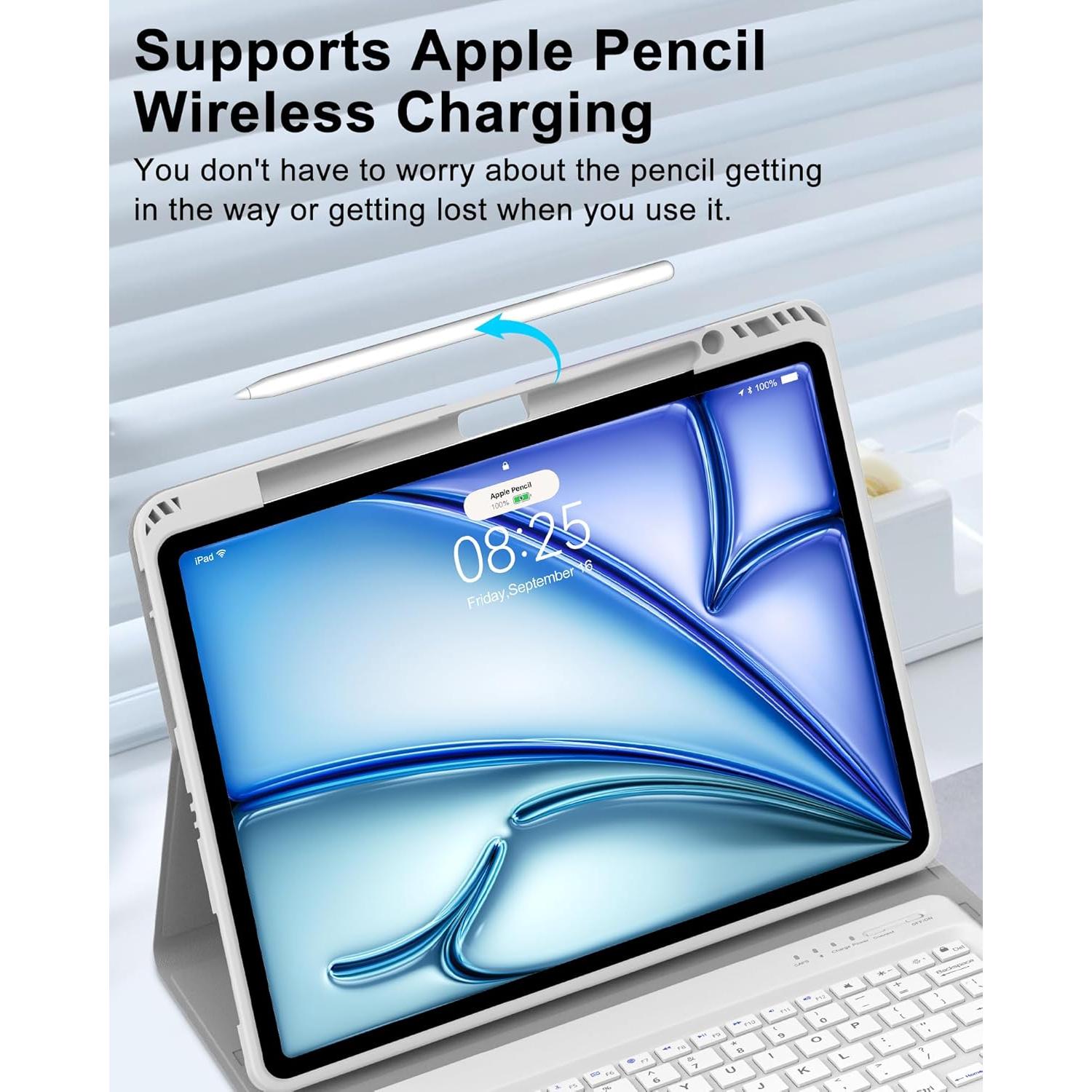 Funda de Teclado FOGARI para iPad Air 13" M2/M3 2024/2025 Gris