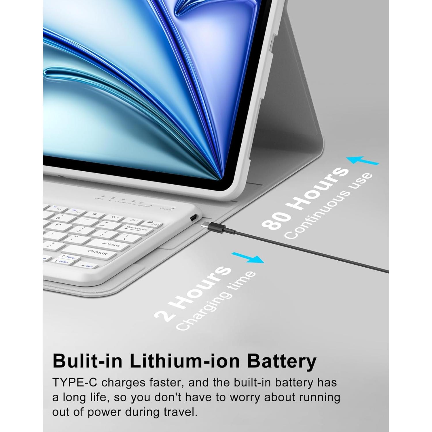 Funda de Teclado FOGARI para iPad Air 13" M2/M3 2024/2025 Gris