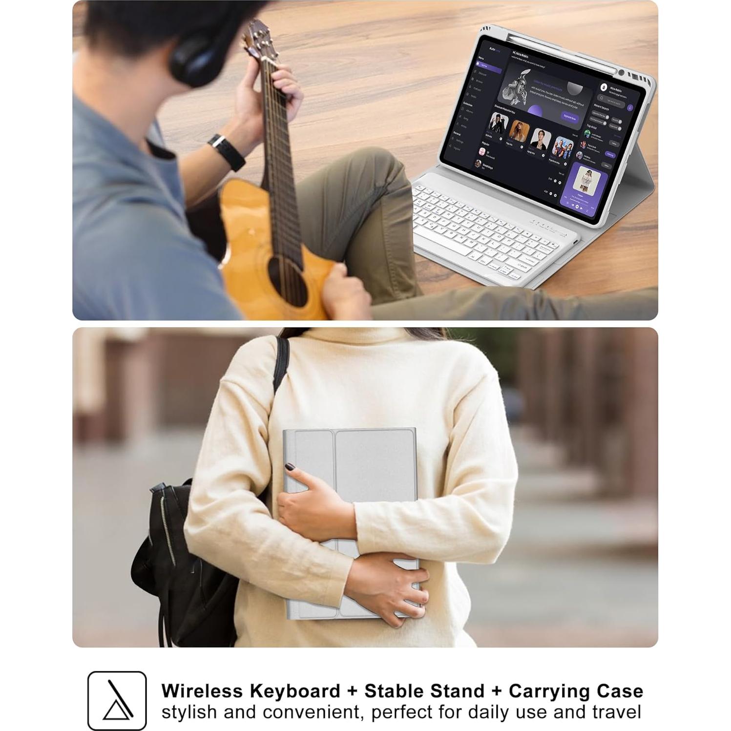 Funda de Teclado FOGARI para iPad Air 13" M2/M3 2024/2025 Gris