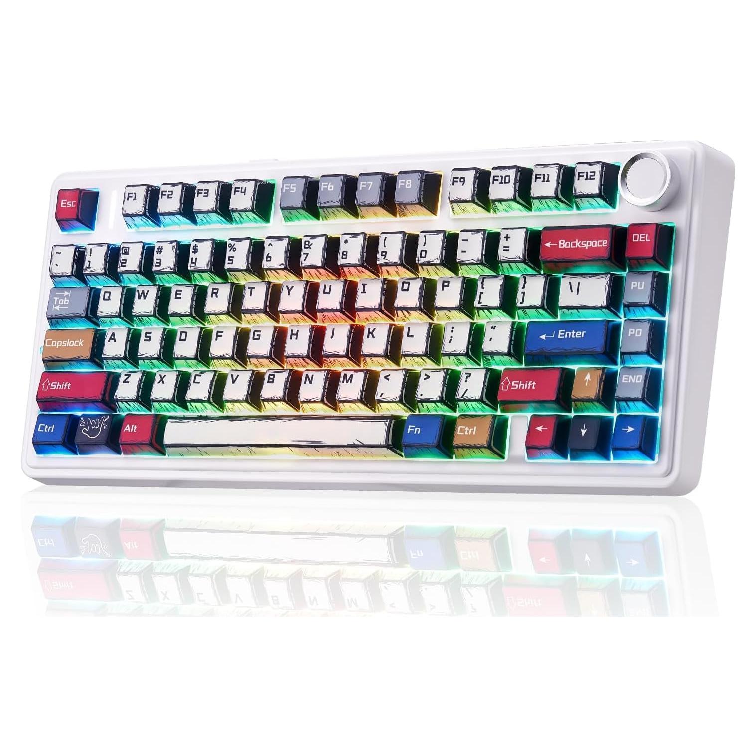 Teclado Mecánico Inalámbrico AULA F75 RGB 81 Teclas