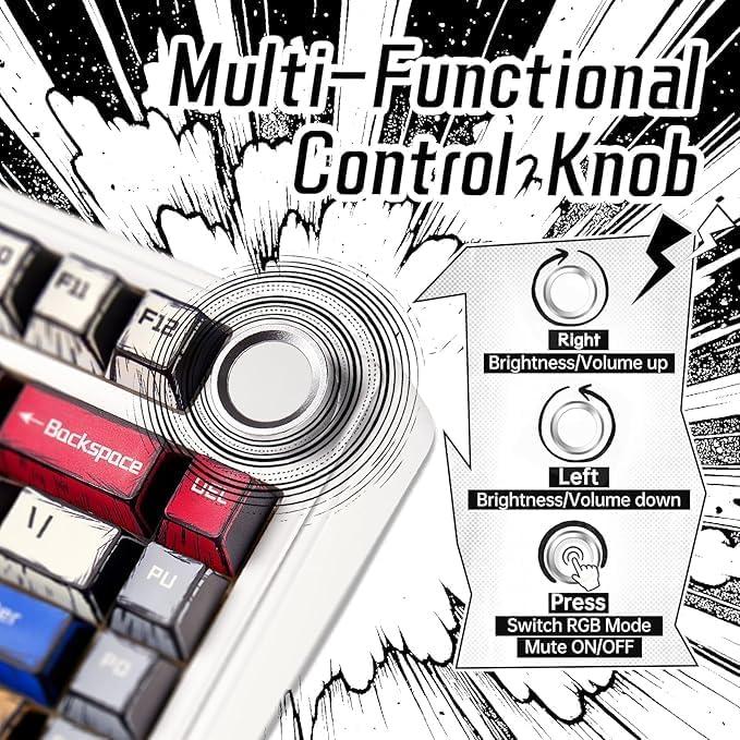 Teclado Mecánico Inalámbrico AULA F75 RGB 81 Teclas