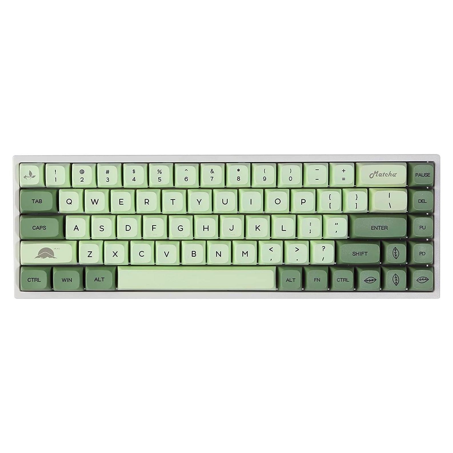 BOYI WK68 65% Tri-Mode RGB Mechanical Keyboard,Gasket Mounted Hot Swappable Bluetooth 5.0/2.4GHz/Type-C Wired Matcha PBT Keycaps Compact Mini Gaming Keyboard(Gateron Red Switch)