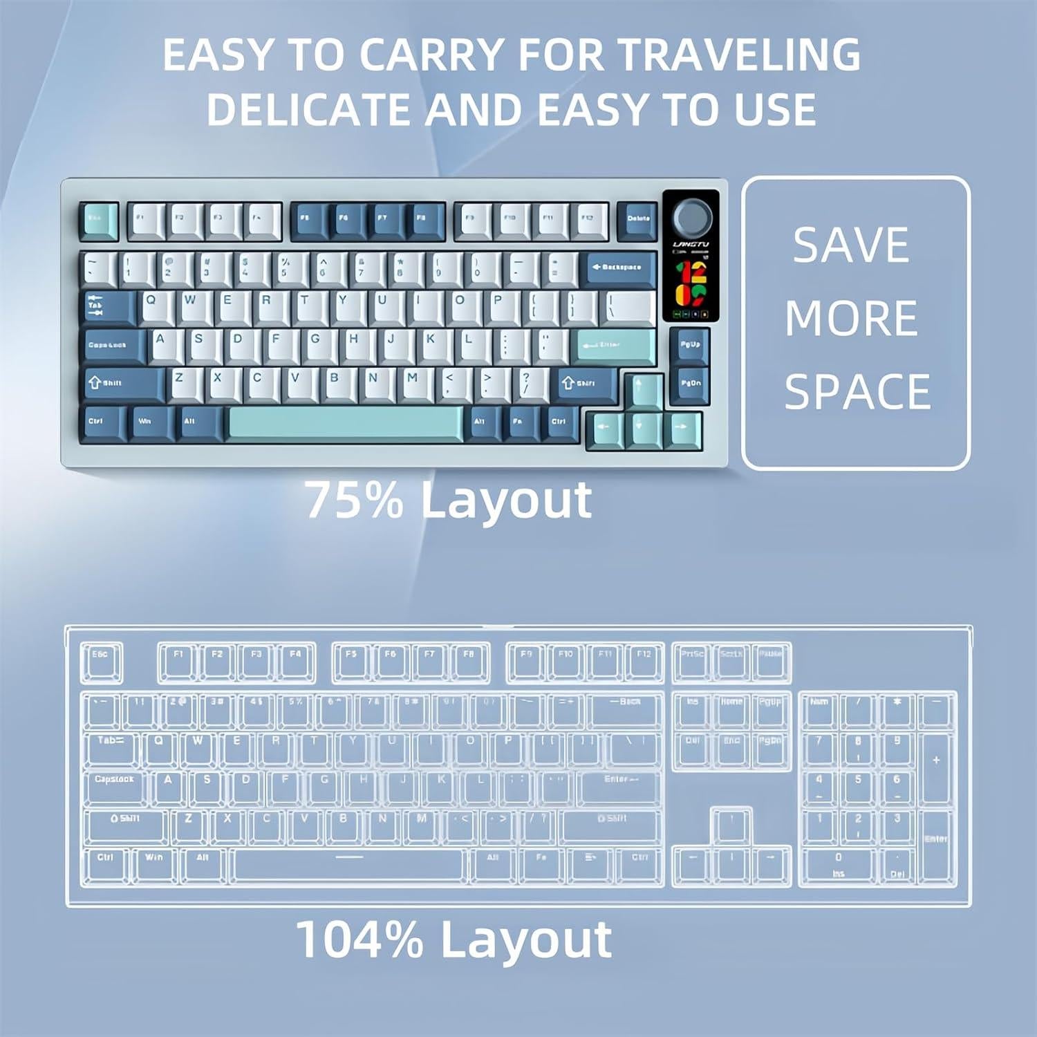 Teclado Mecánico Inalámbrico FKZ LT75Pro RGB 75% con Pantalla