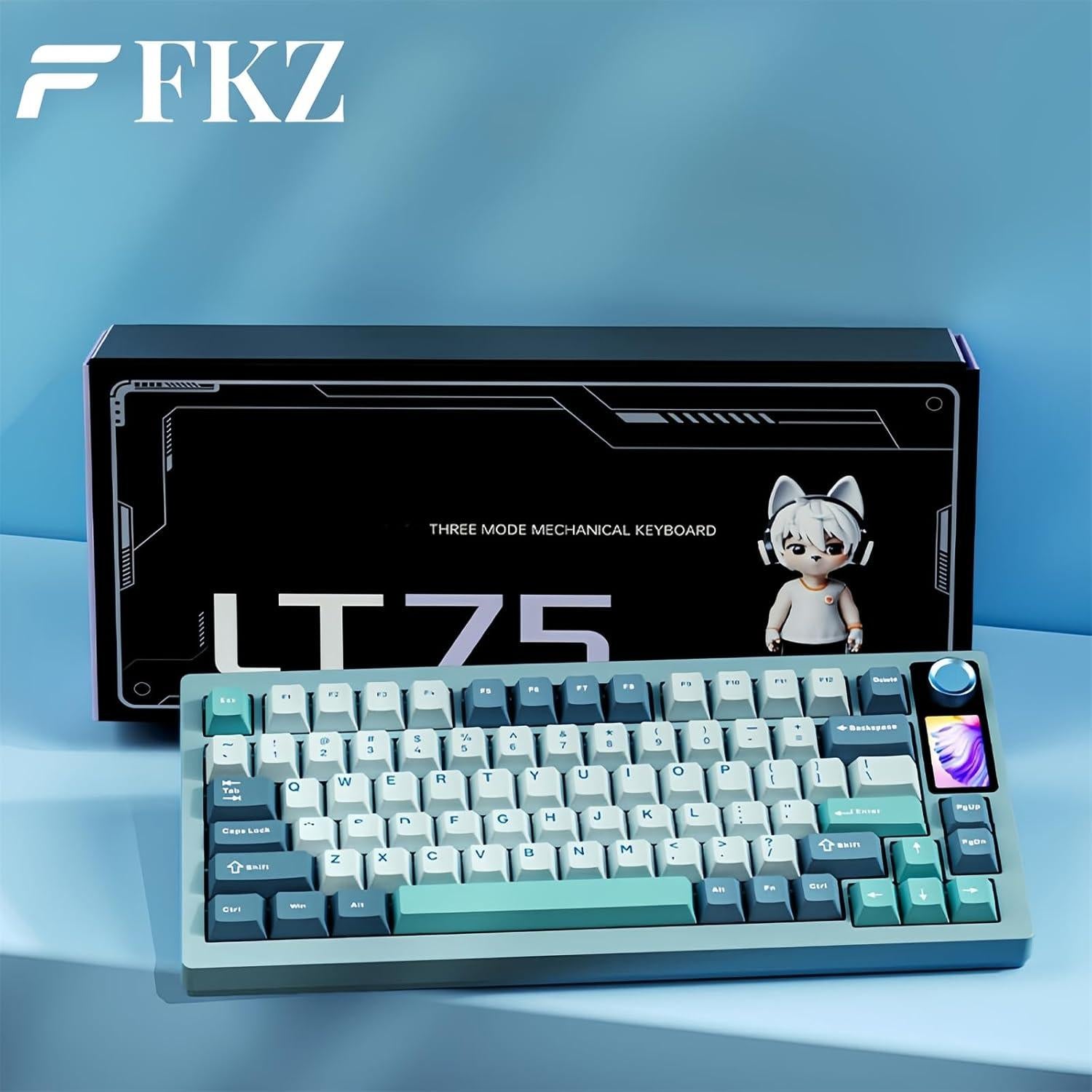Teclado Mecánico Inalámbrico FKZ LT75Pro RGB 75% con Pantalla