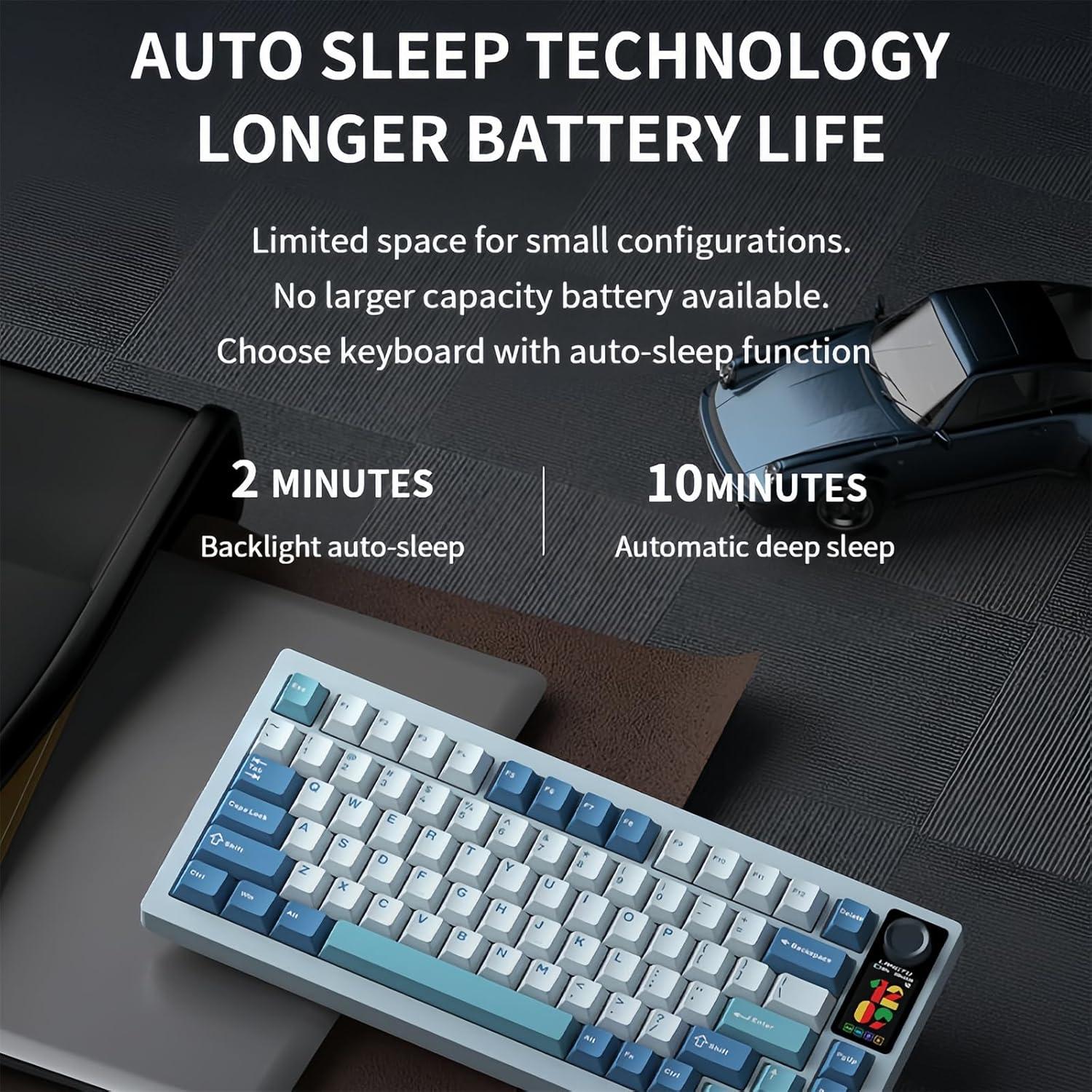 Teclado Mecánico Inalámbrico FKZ LT75Pro RGB 75% con Pantalla