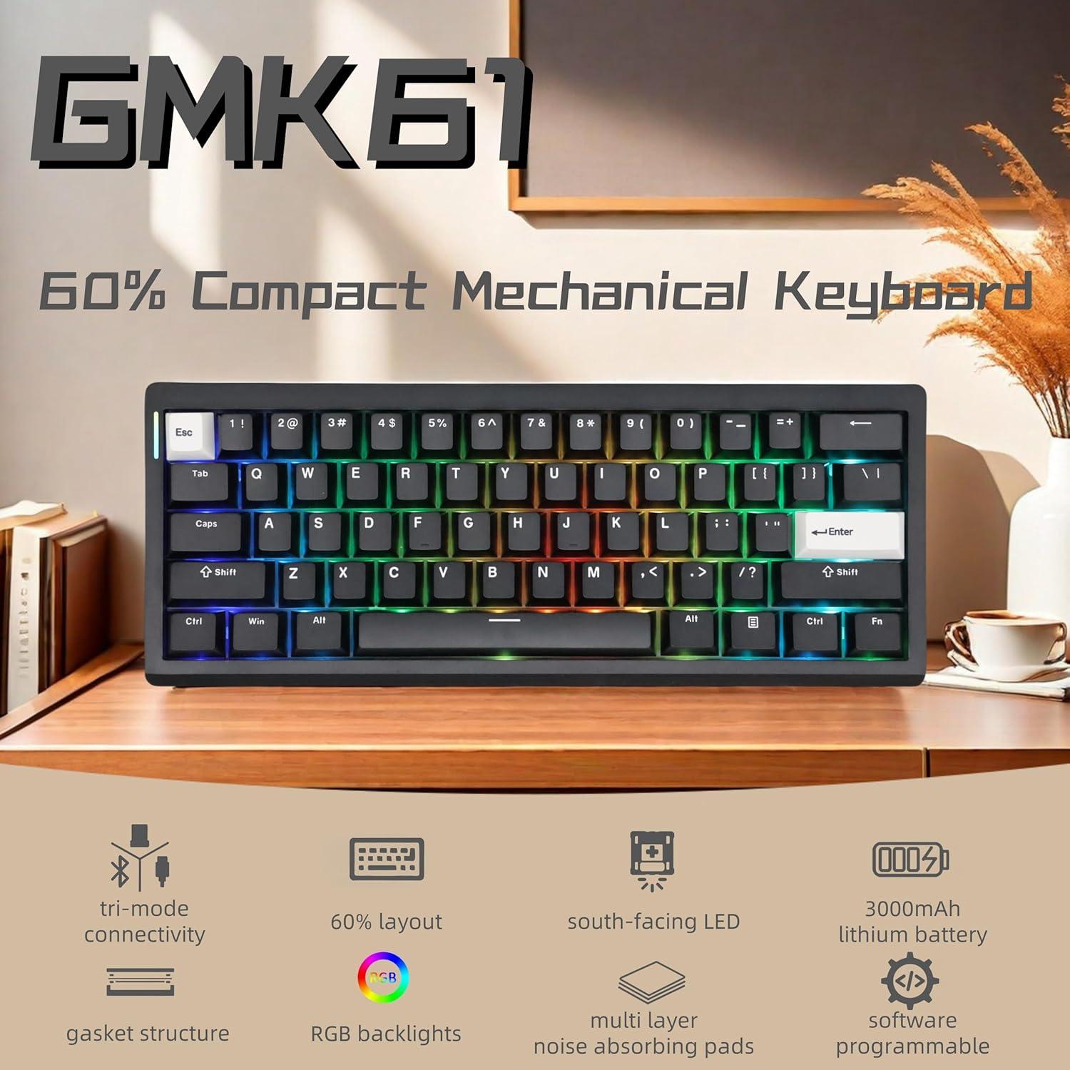 Teclado Mecánico GMK61 60% PBT Interruptor Marrón RGB