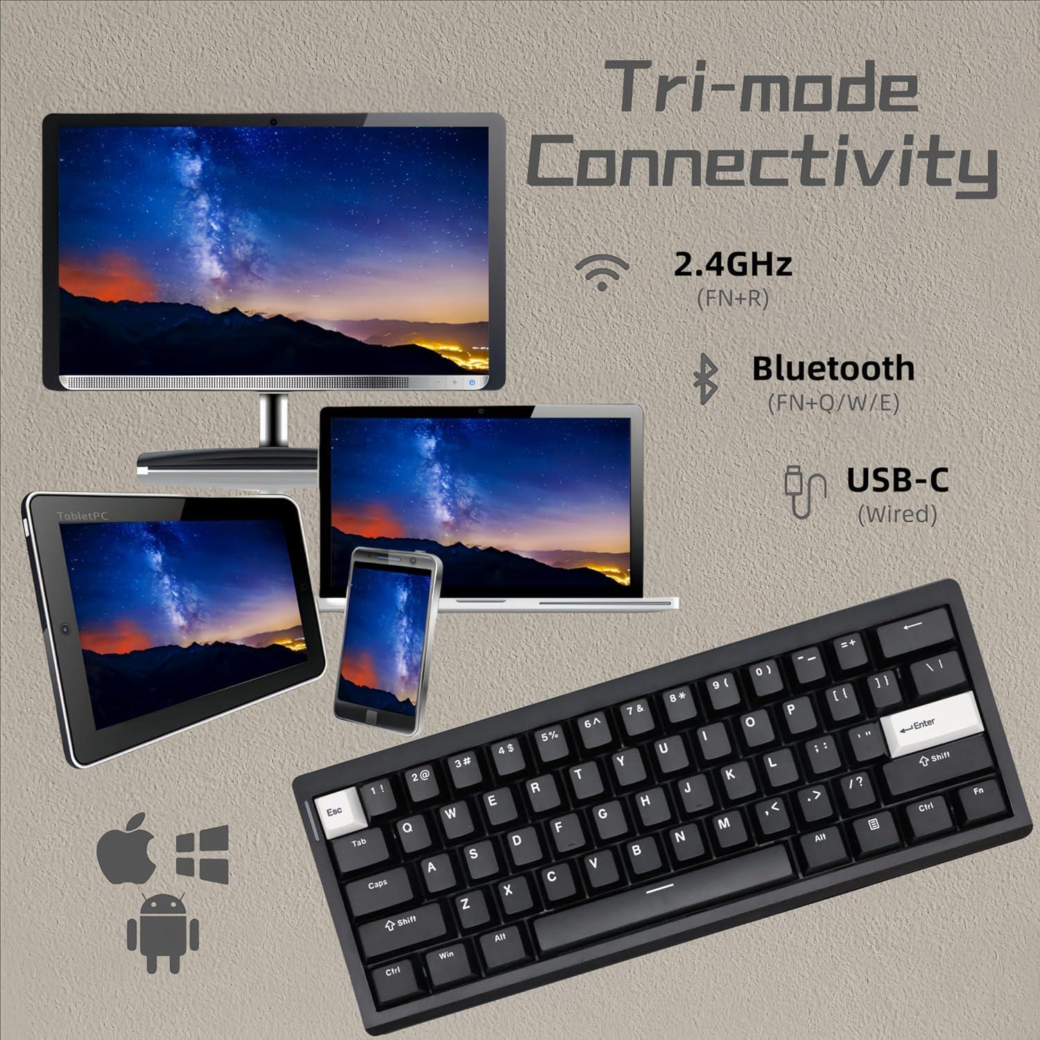 Teclado Mecánico GMK61 60% PBT Interruptor Marrón RGB