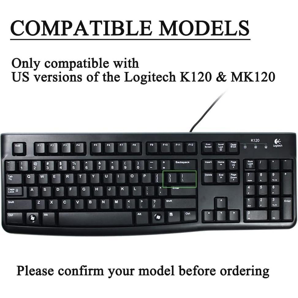 Funda de Teclado de Silicona MasiBloom para Logitech K120/MK120